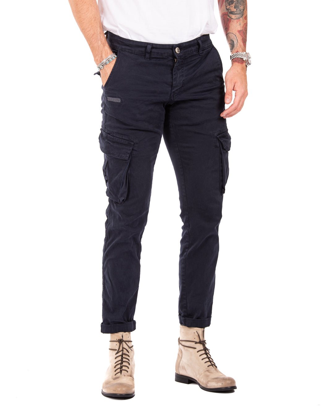 Roy - pantalone cargo blu