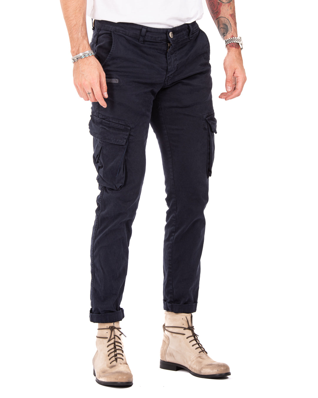 Roy - pantalone cargo blu
