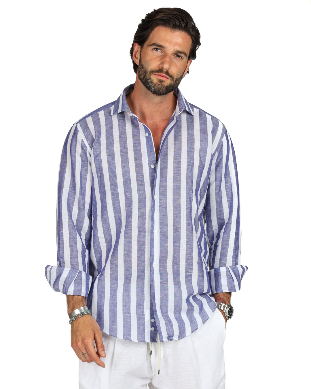 Amalfi - Classic blue maxi stripe shirt