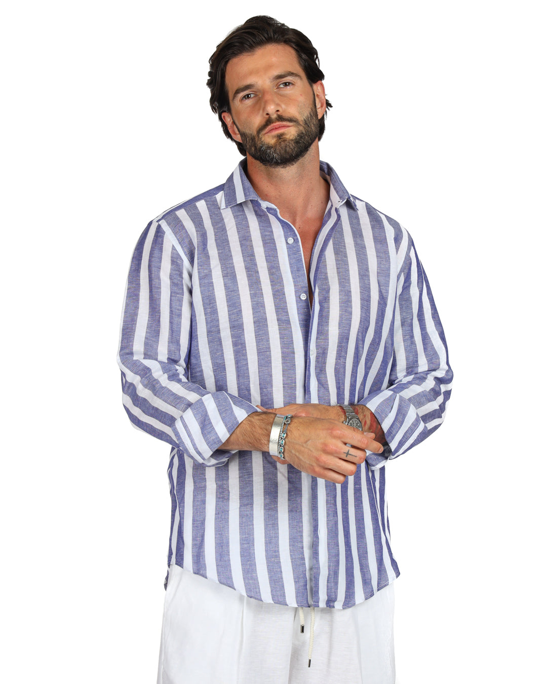 Amalfi - Classic blue maxi stripe shirt