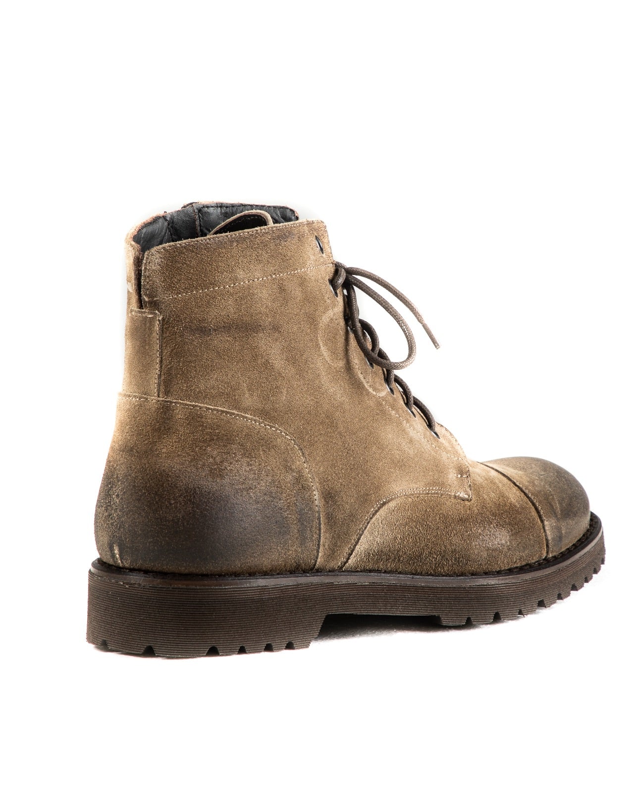 Z01 - BOTTINES EN DAIM BEIGE AVEC ZIP