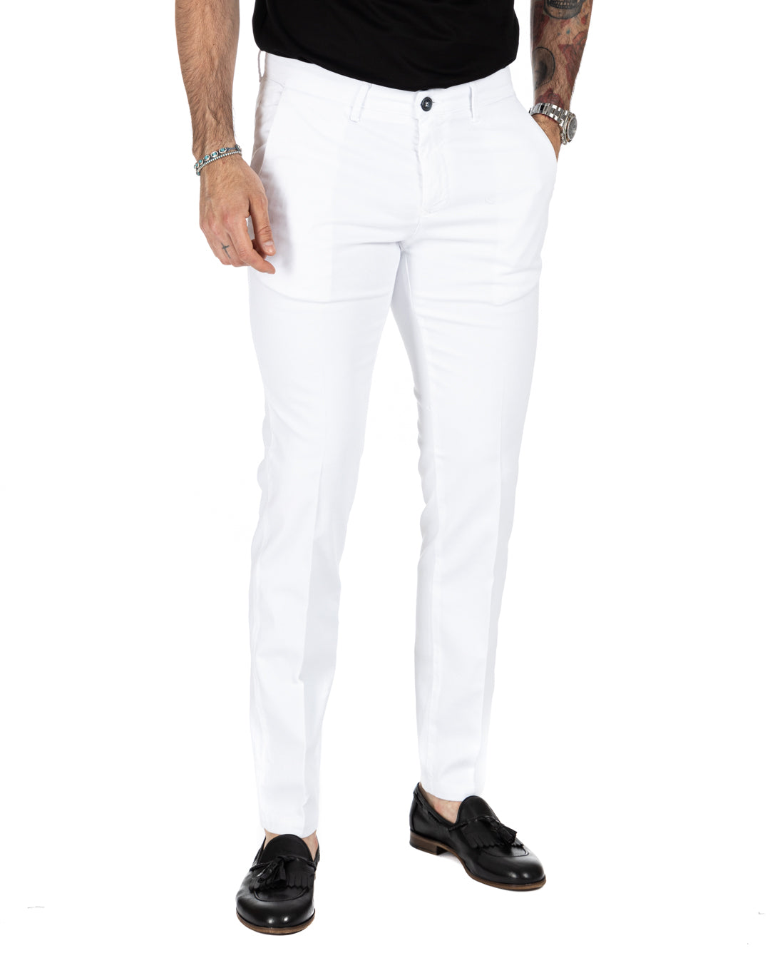 Bill - pantalone armaturato bianco