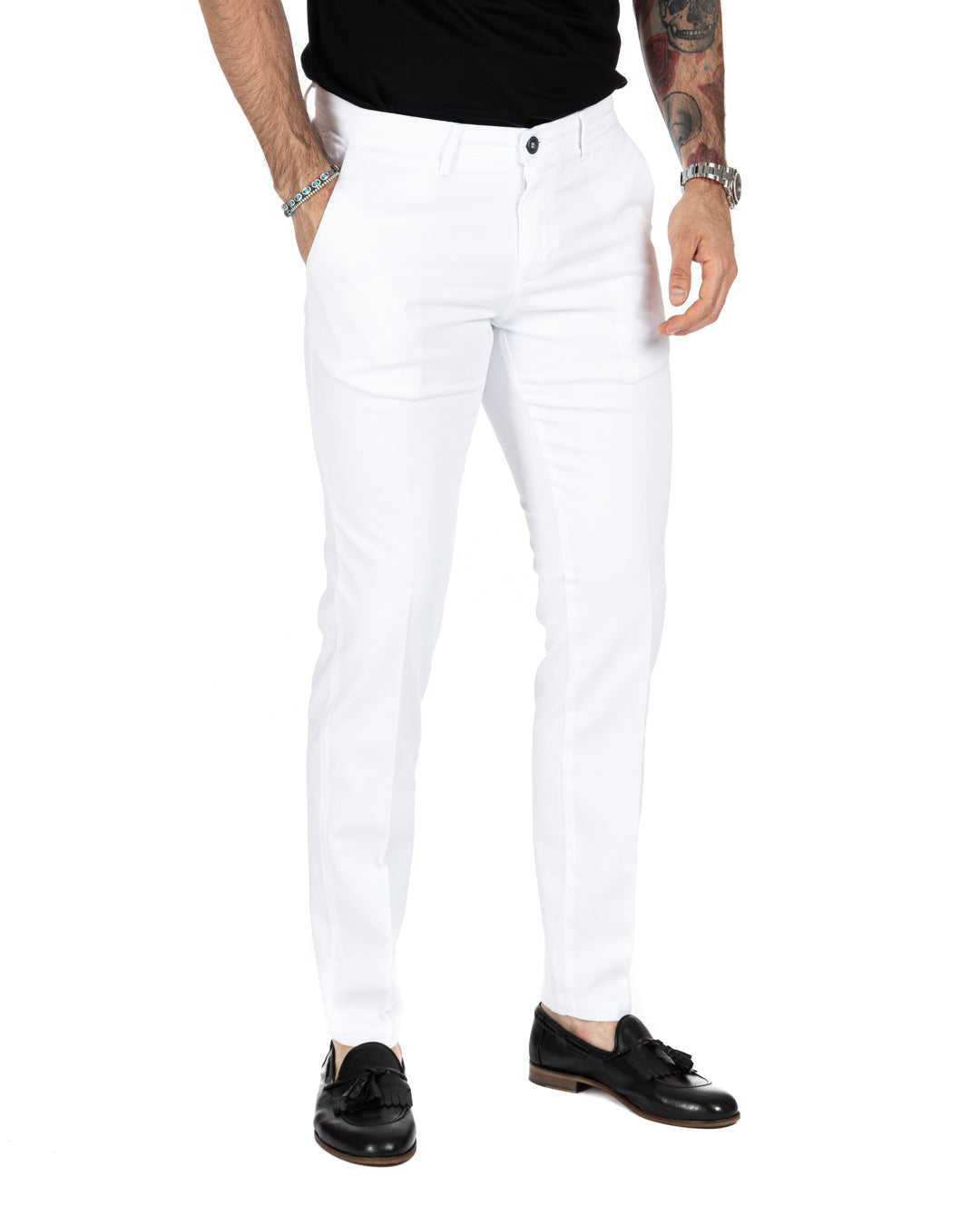 Bill - pantalone armaturato bianco