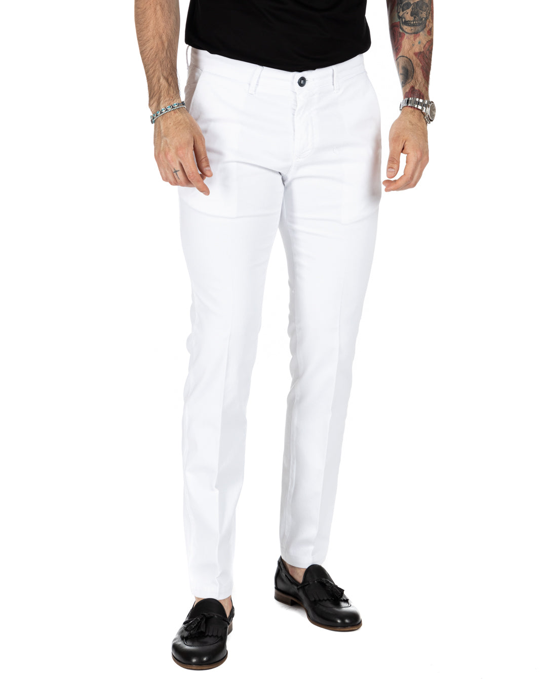 Bill - pantalone armaturato bianco