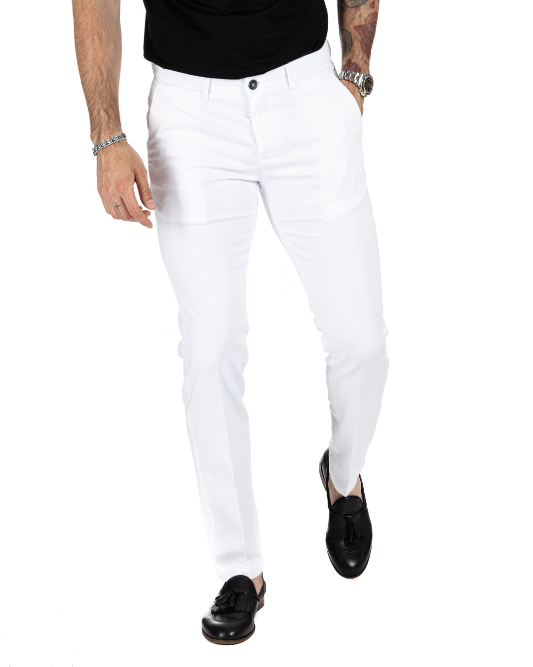 Bill - pantalone armaturato bianco