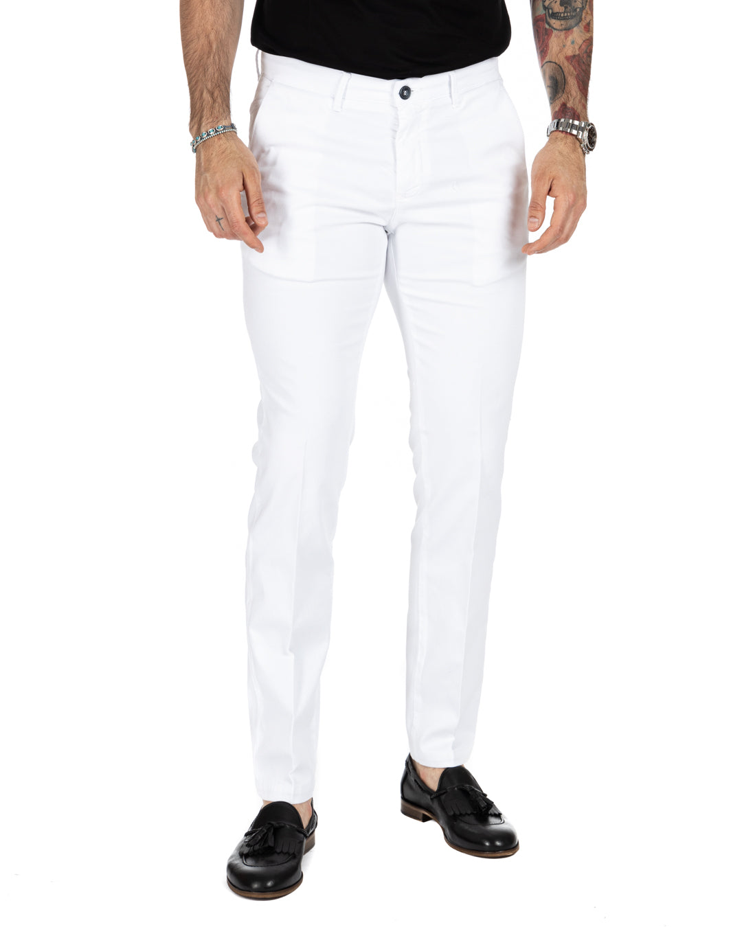 Bill - pantalone armaturato bianco