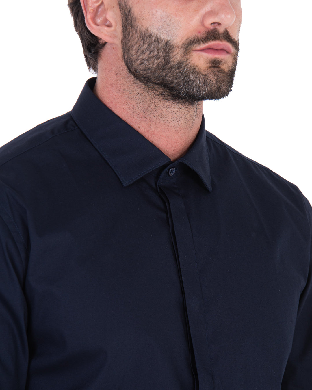 Shirt - classic blue basic in cotton