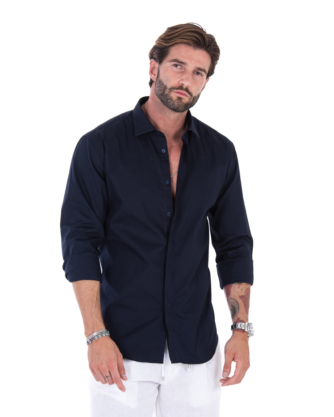 Camicia - basic classica blu in cotone