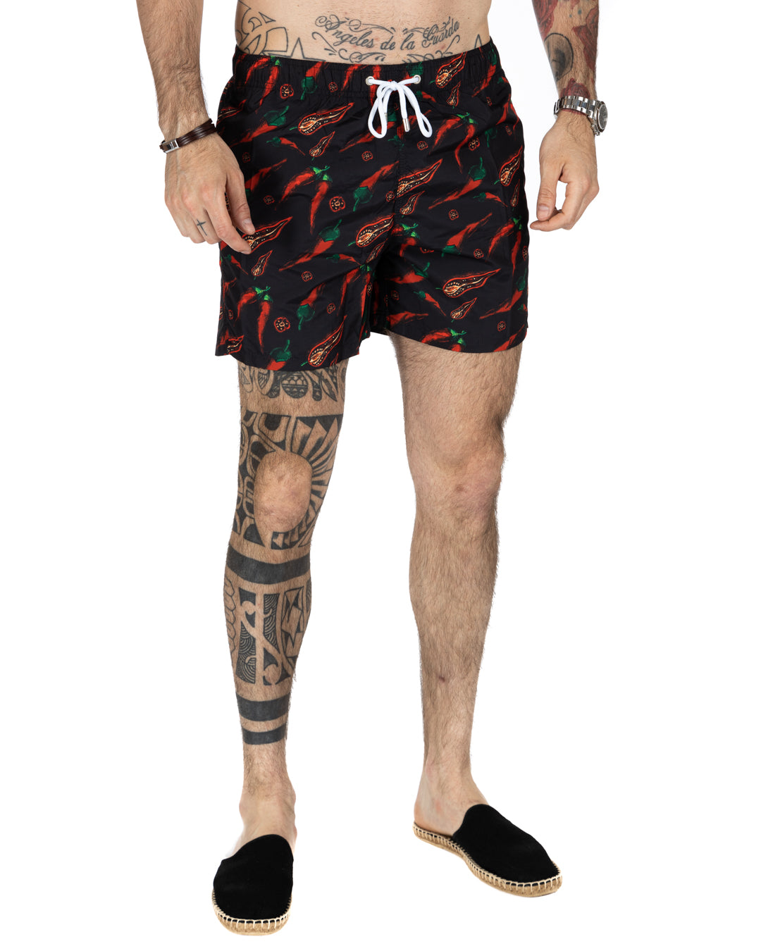 Swimsuit - Black chilli pattern