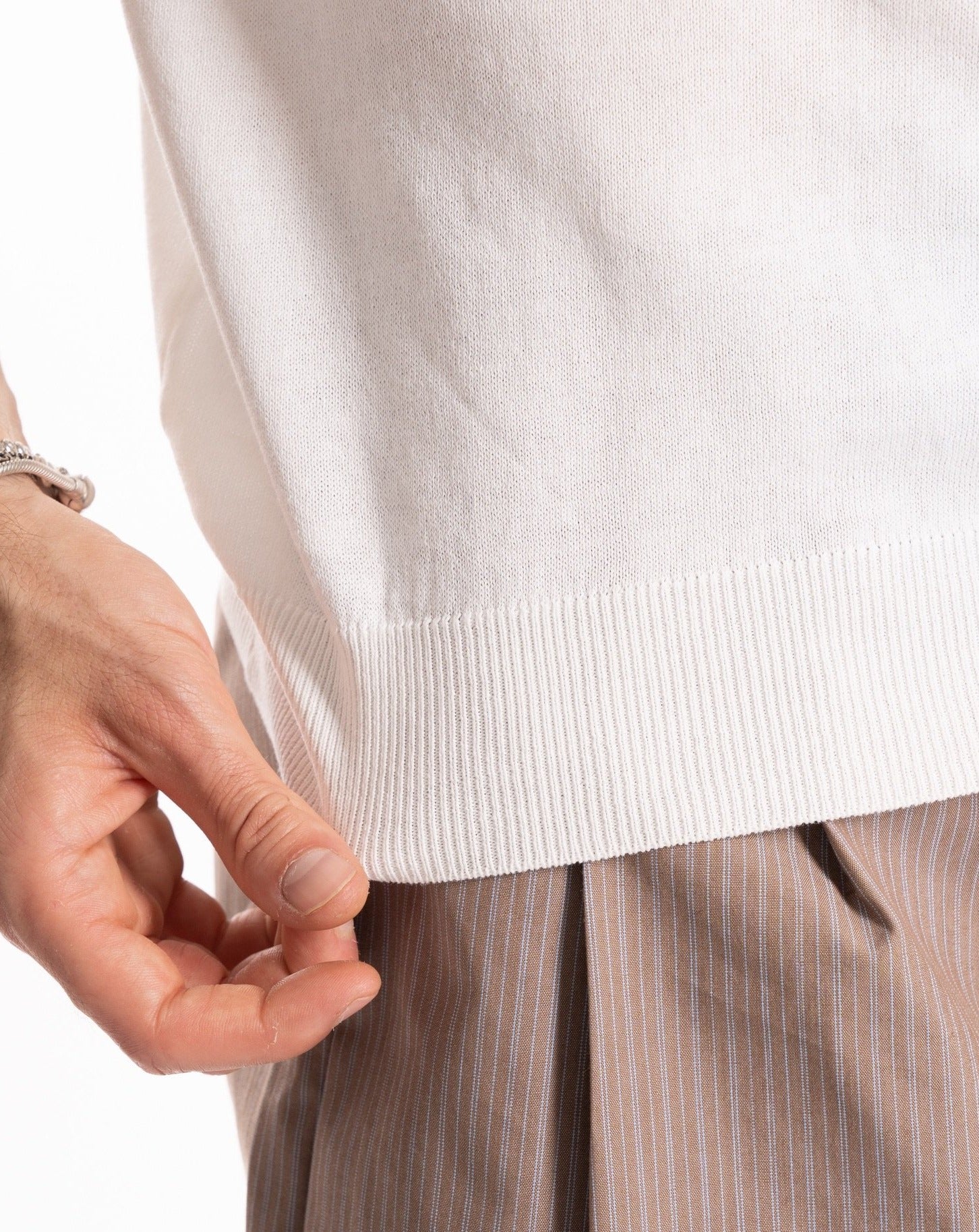Roger - white knit polo