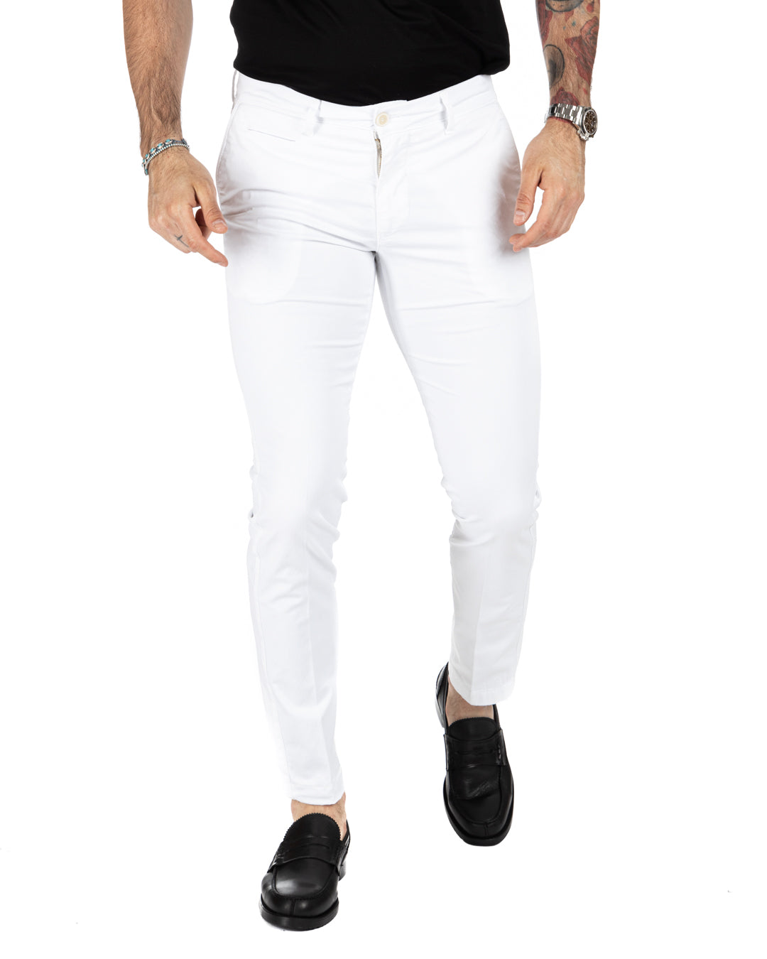 Frank - pantalone basic bianco