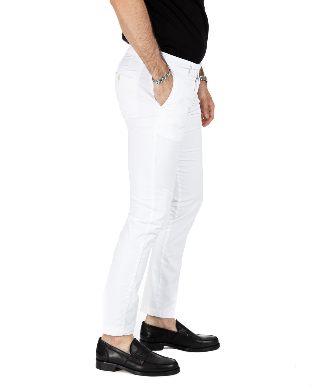 Frank - pantalone basic bianco