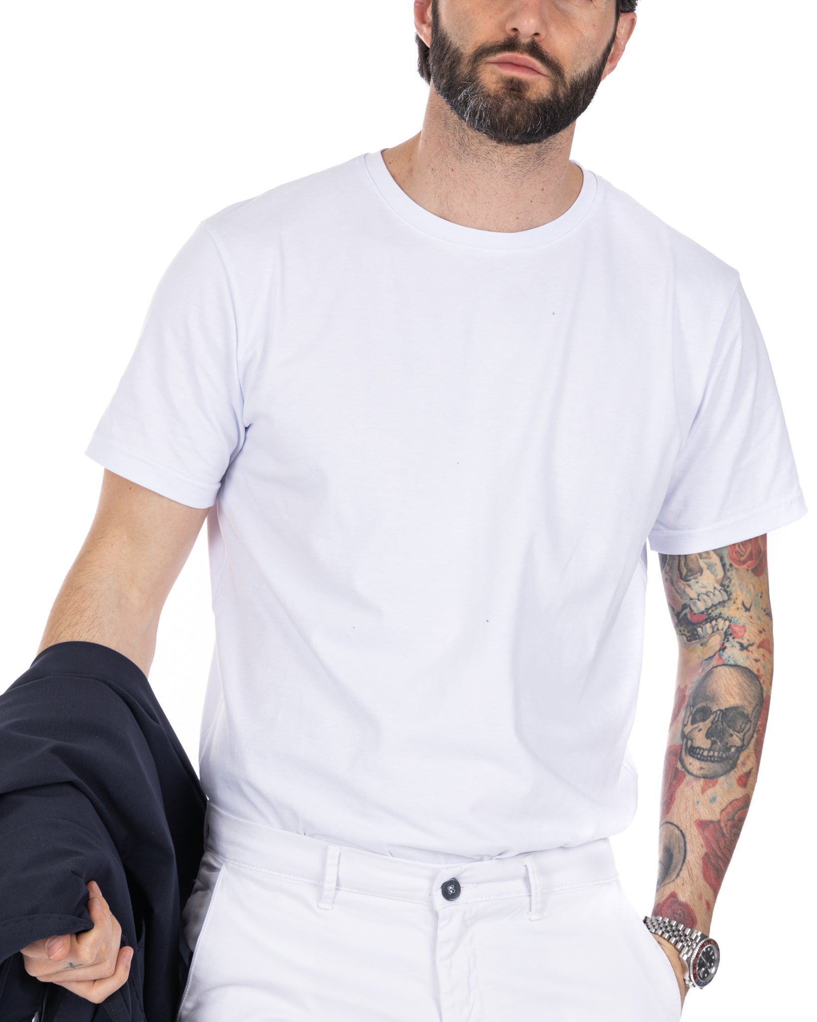 Harry - t-shirt bianca in cotone stretch