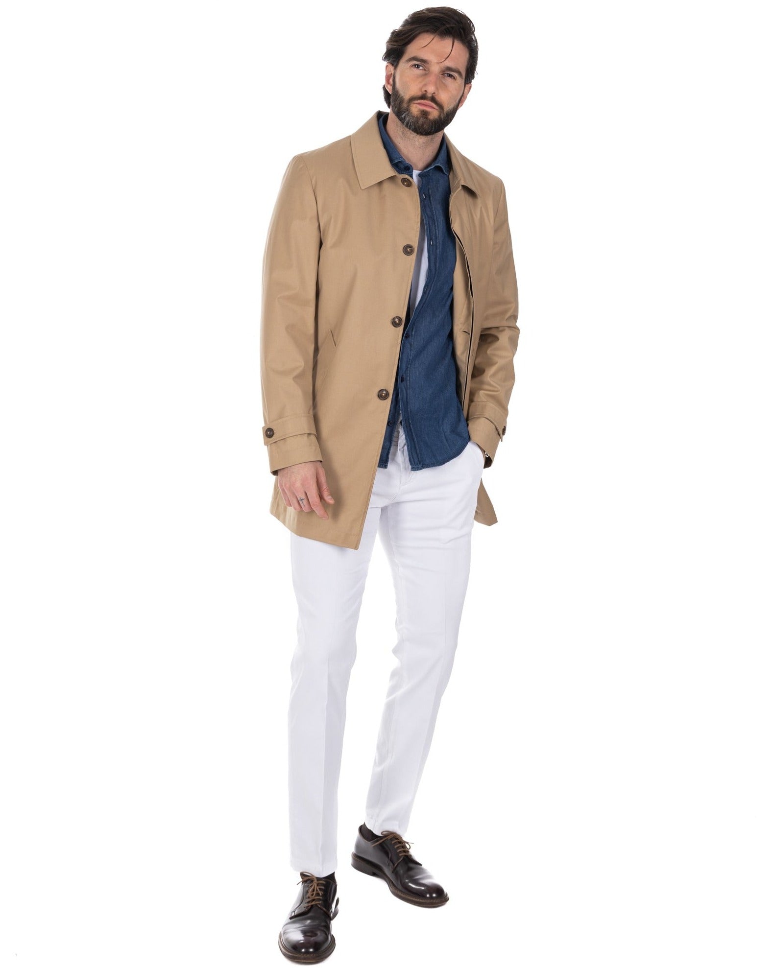 Mantova - trench sfoderato beige