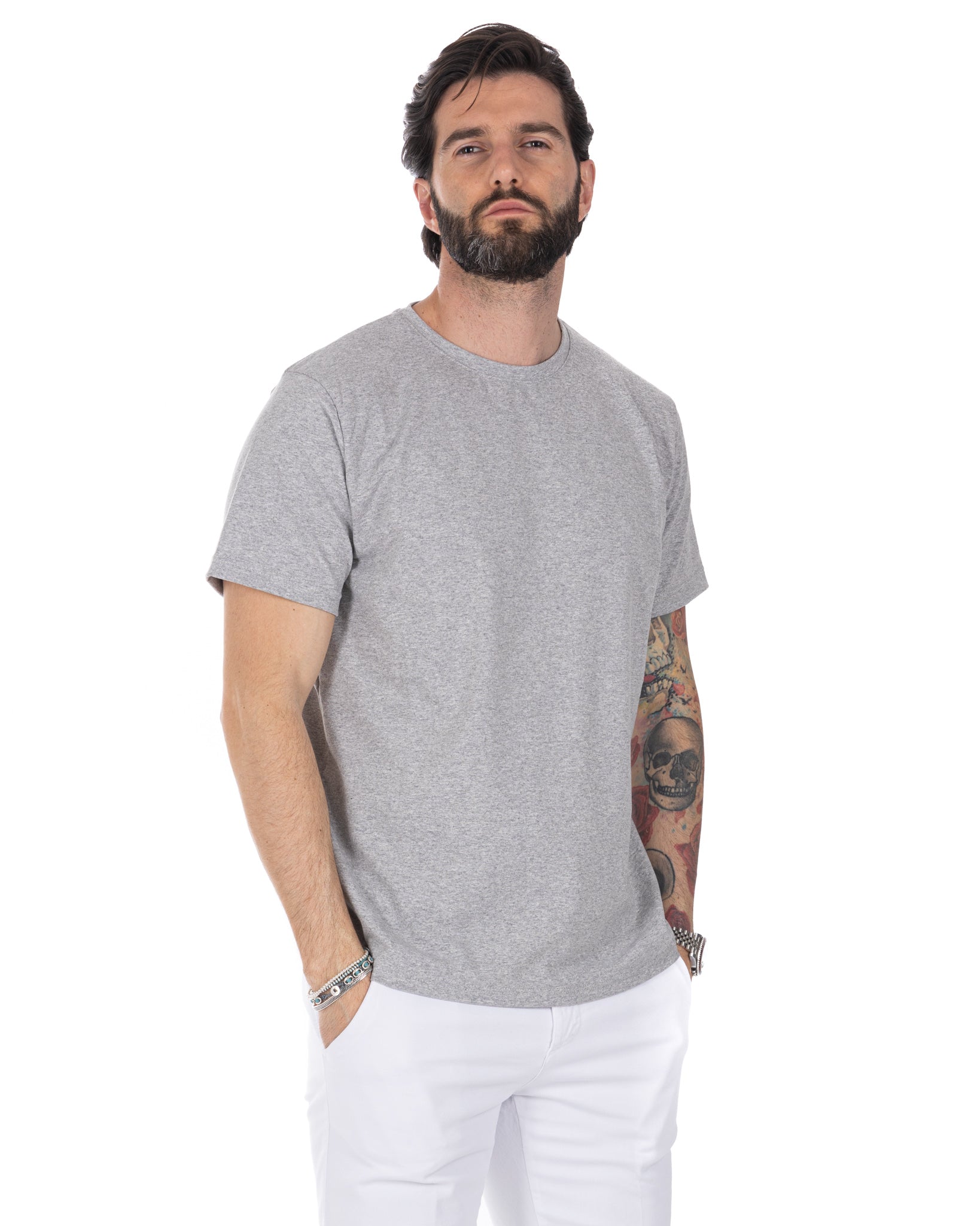 Harry - t-shirt grigio in cotone stretch