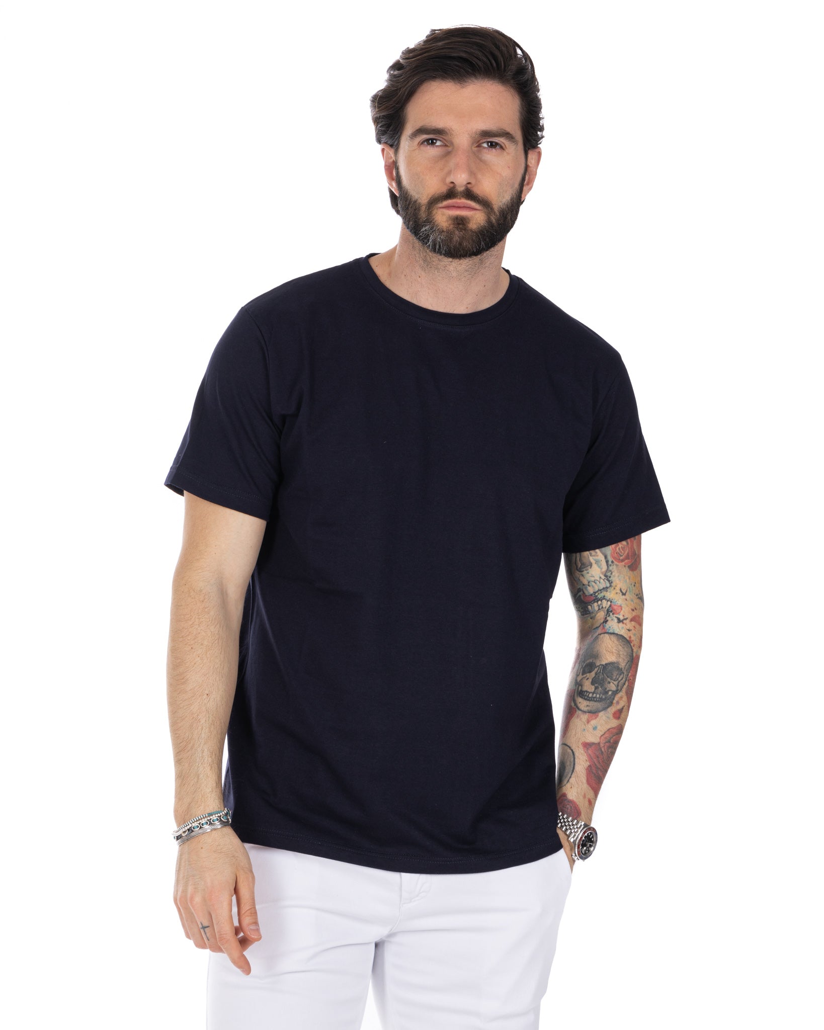 Harry - t-shirt blu in cotone stretch