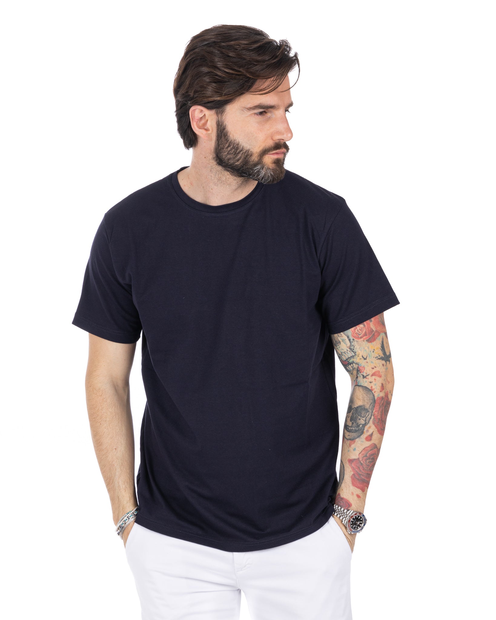 Harry - t-shirt blu in cotone stretch