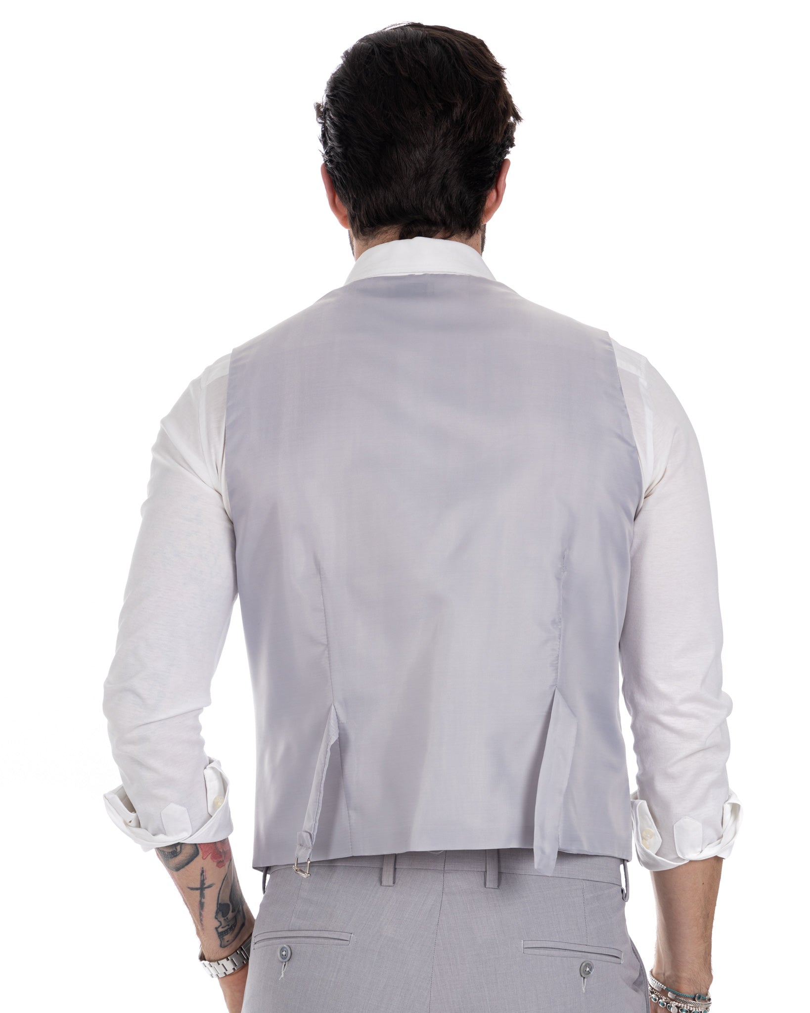 Dresda - gilet monopetto grigio chiaro