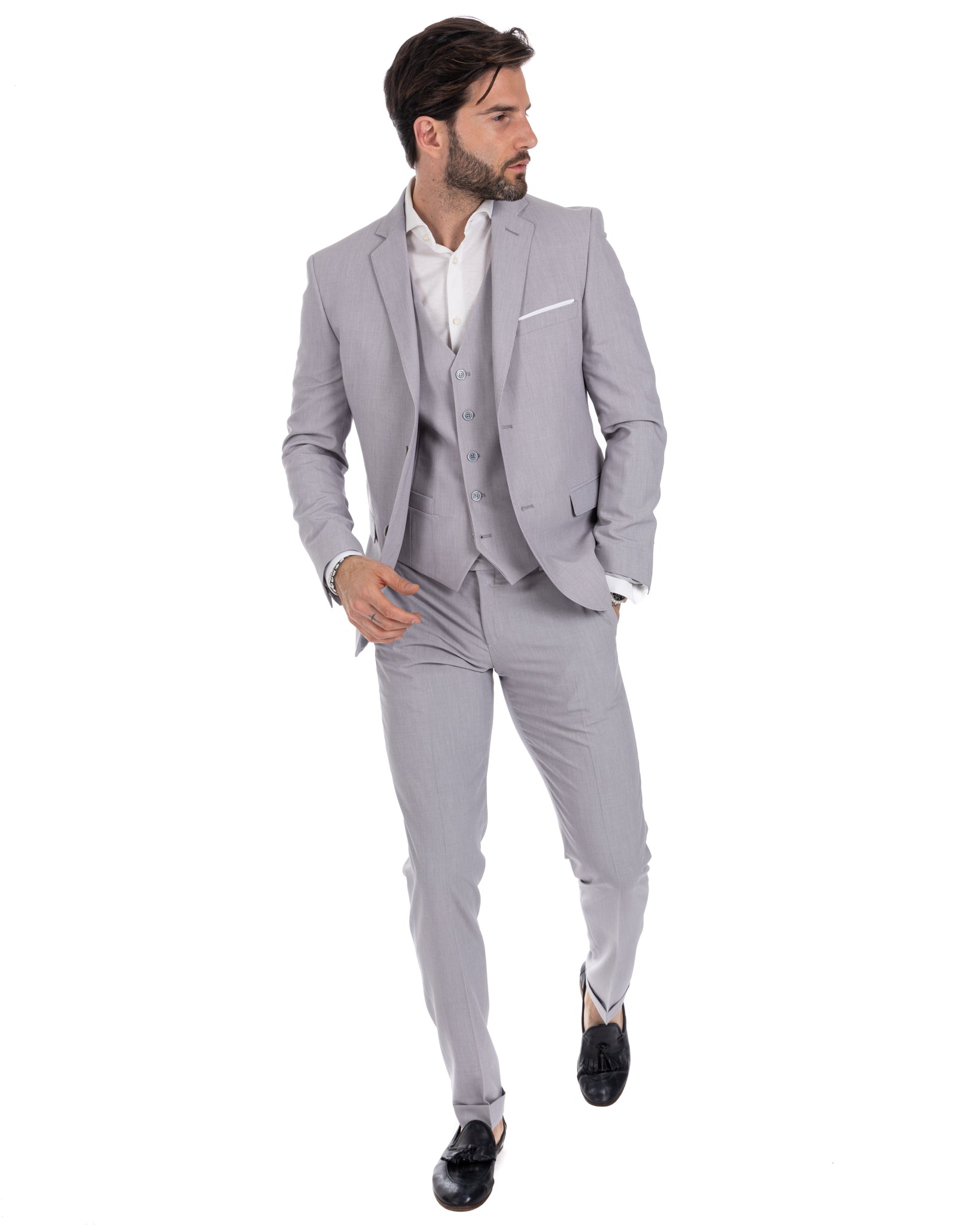 Dresda - gilet monopetto grigio chiaro