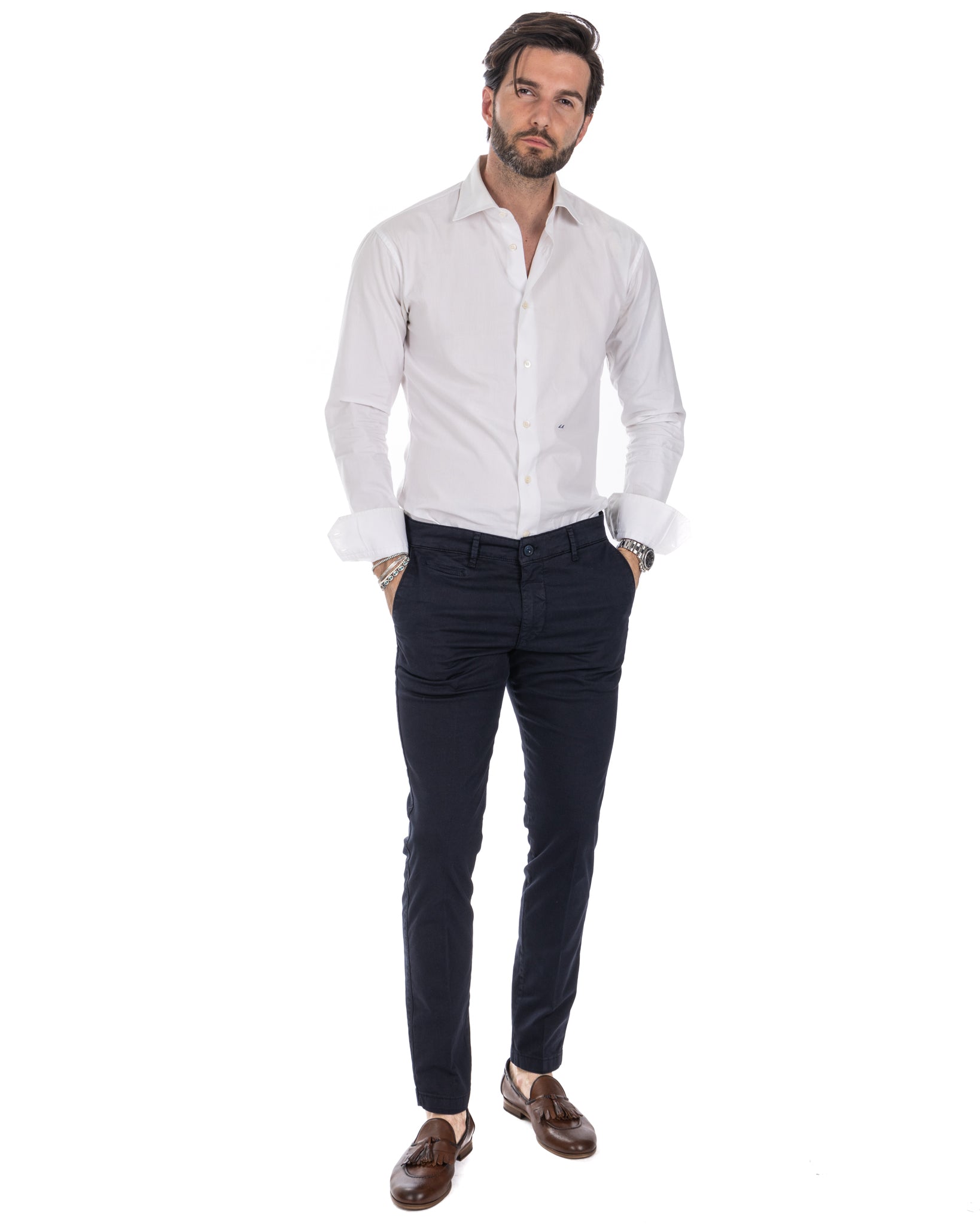 Frank - pantalone basic blu