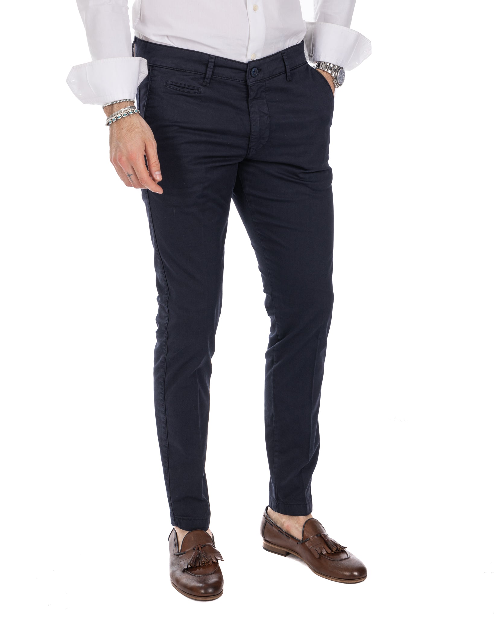 Frank - pantalone basic blu