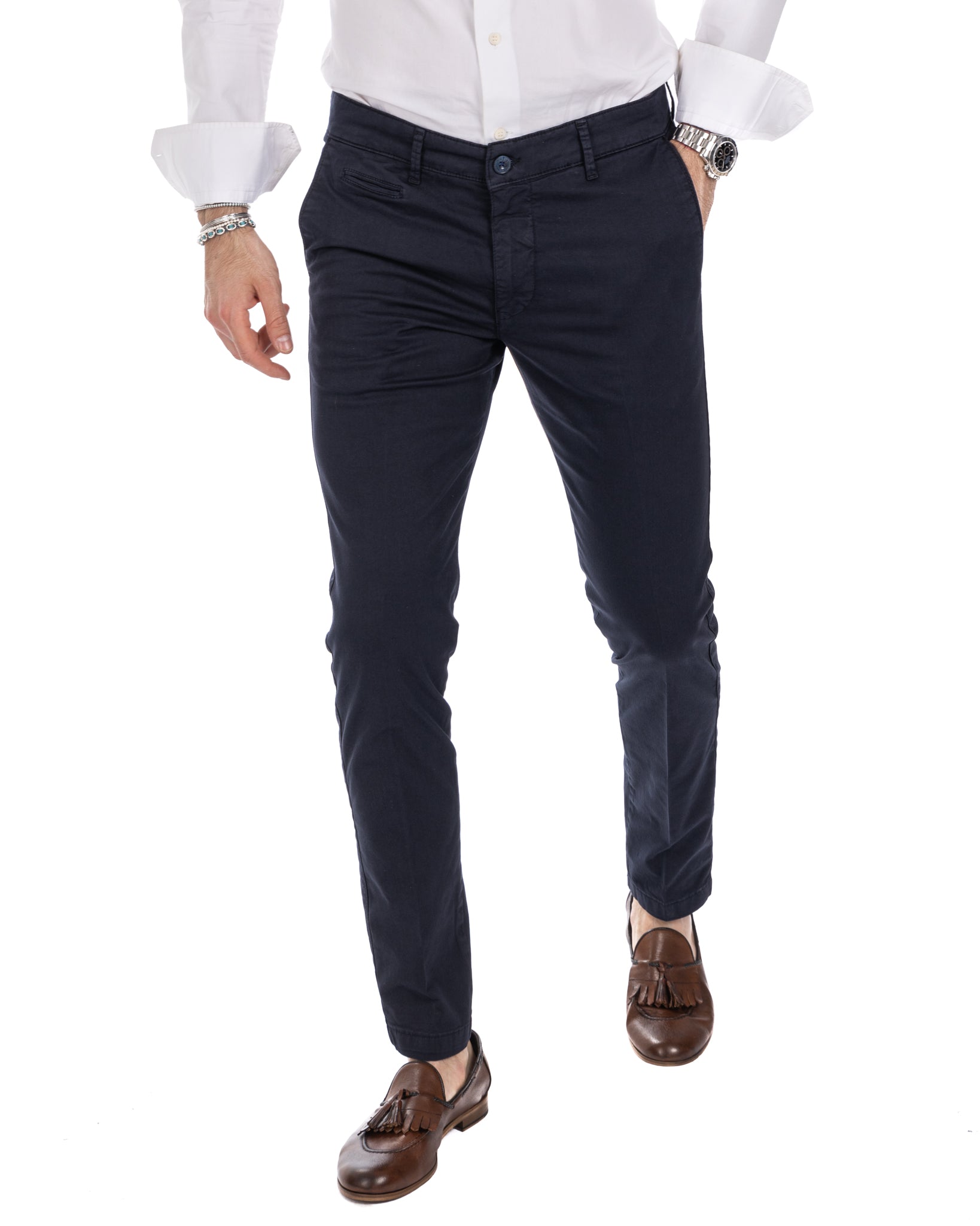 Frank - pantalone basic blu