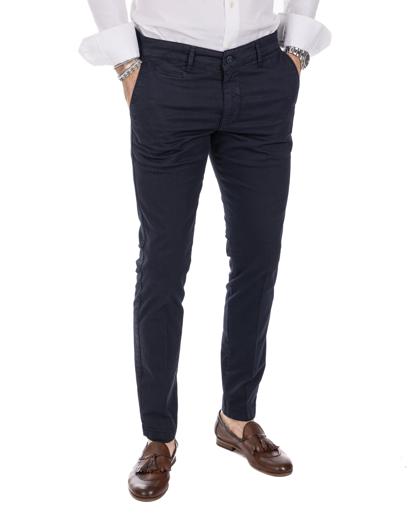 Frank - pantalone basic blu