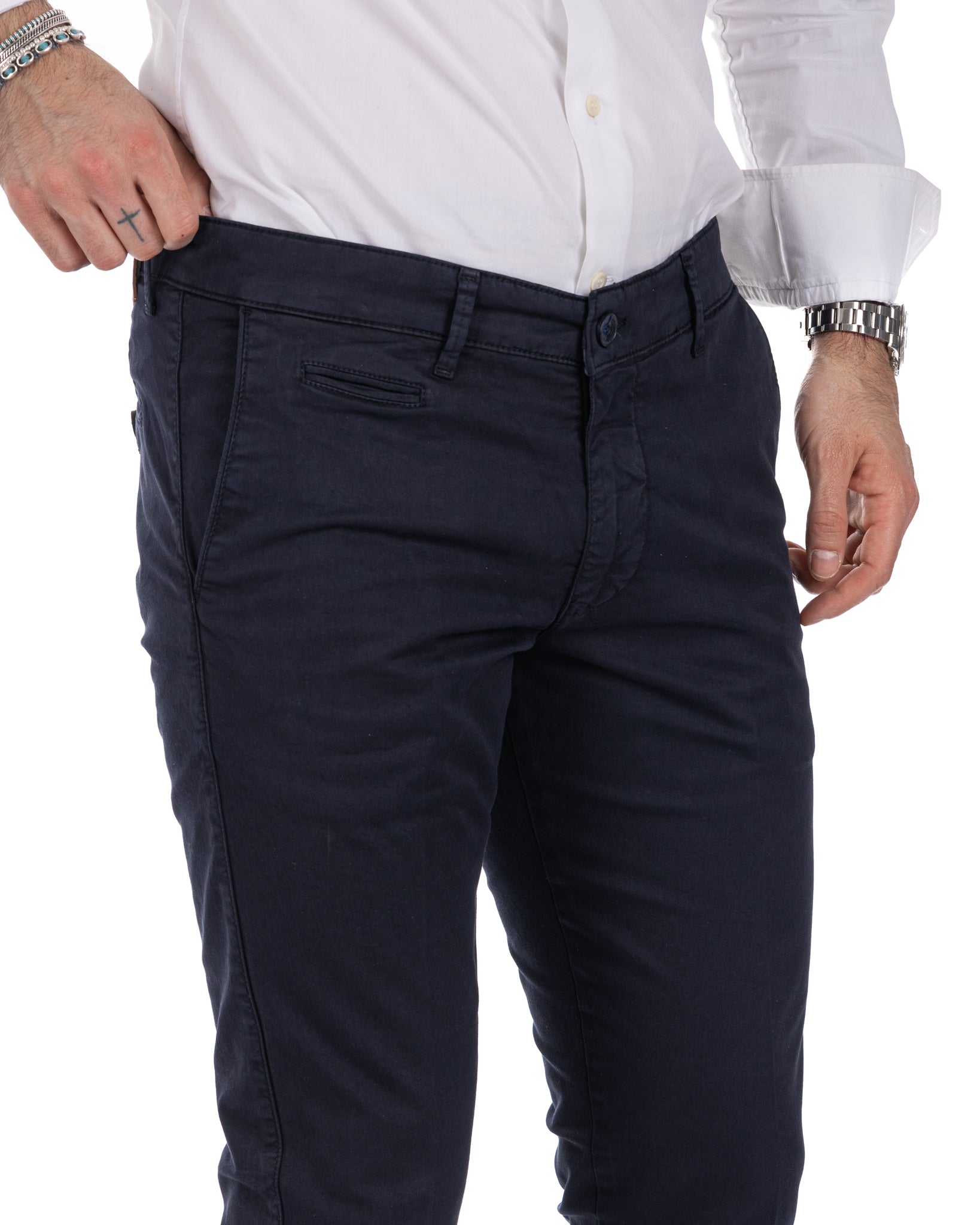 Frank - pantalone basic blu