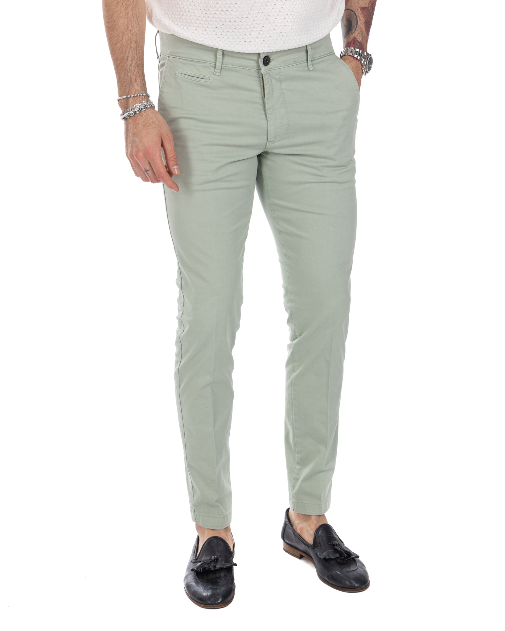 Frank - pantalone basic pistacchio