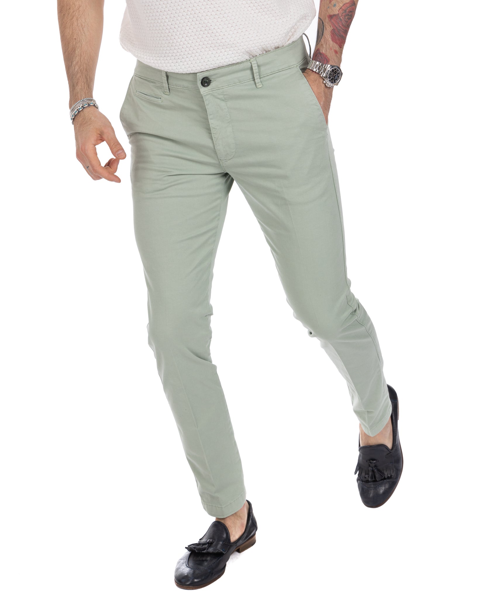 Frank - pantalone basic pistacchio