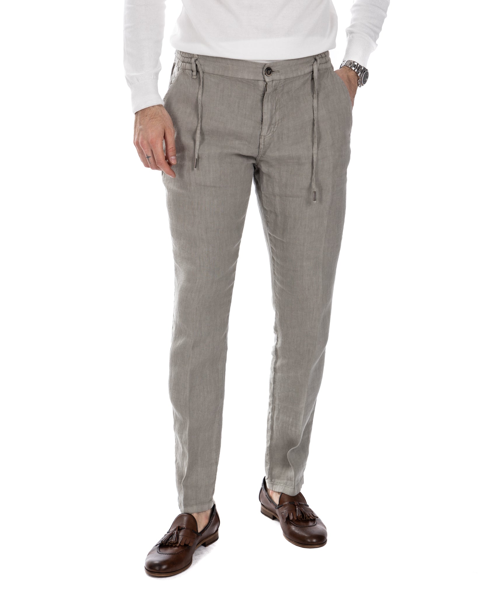 Gustave - pure linen twine trousers