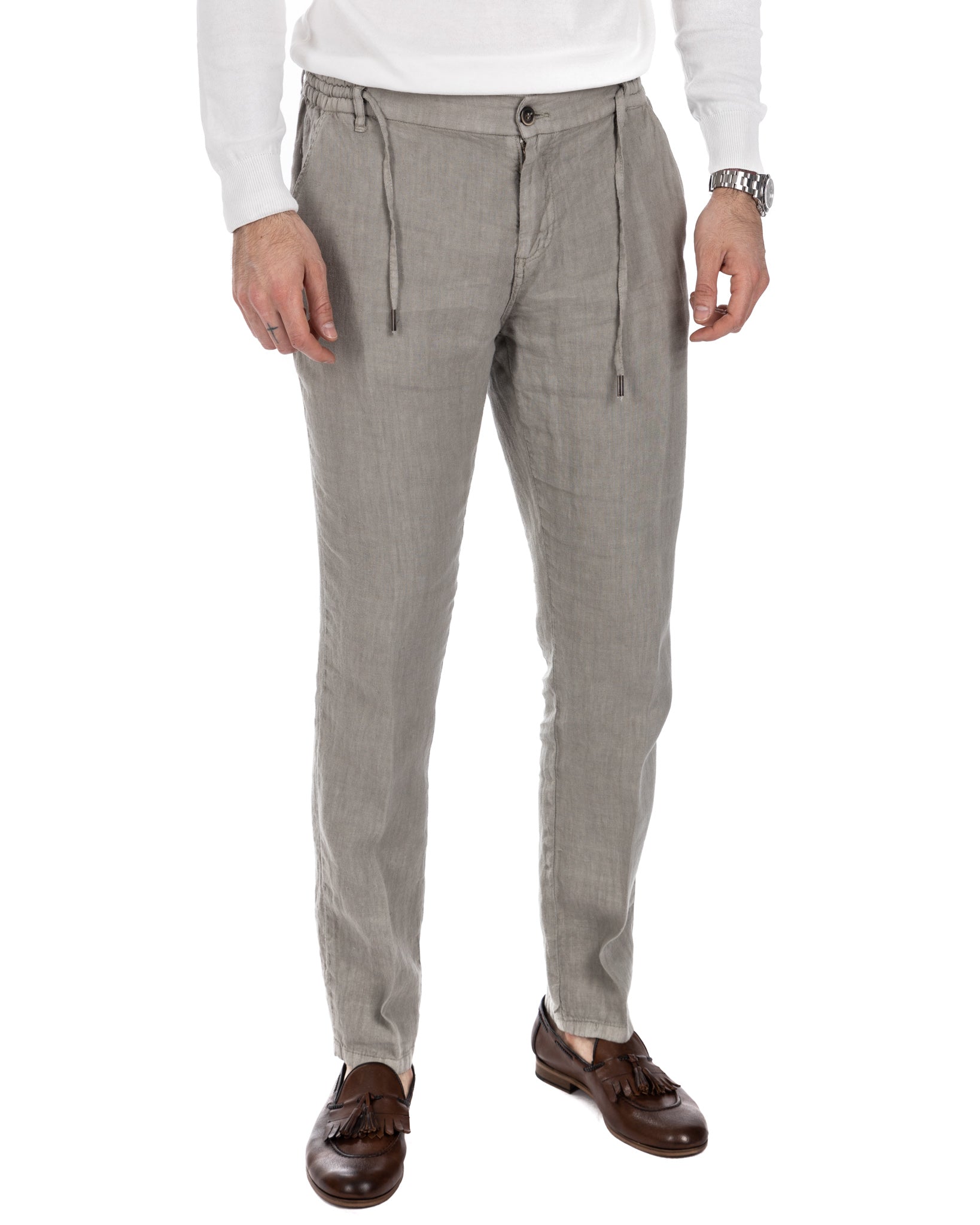 Gustave - pure linen twine trousers