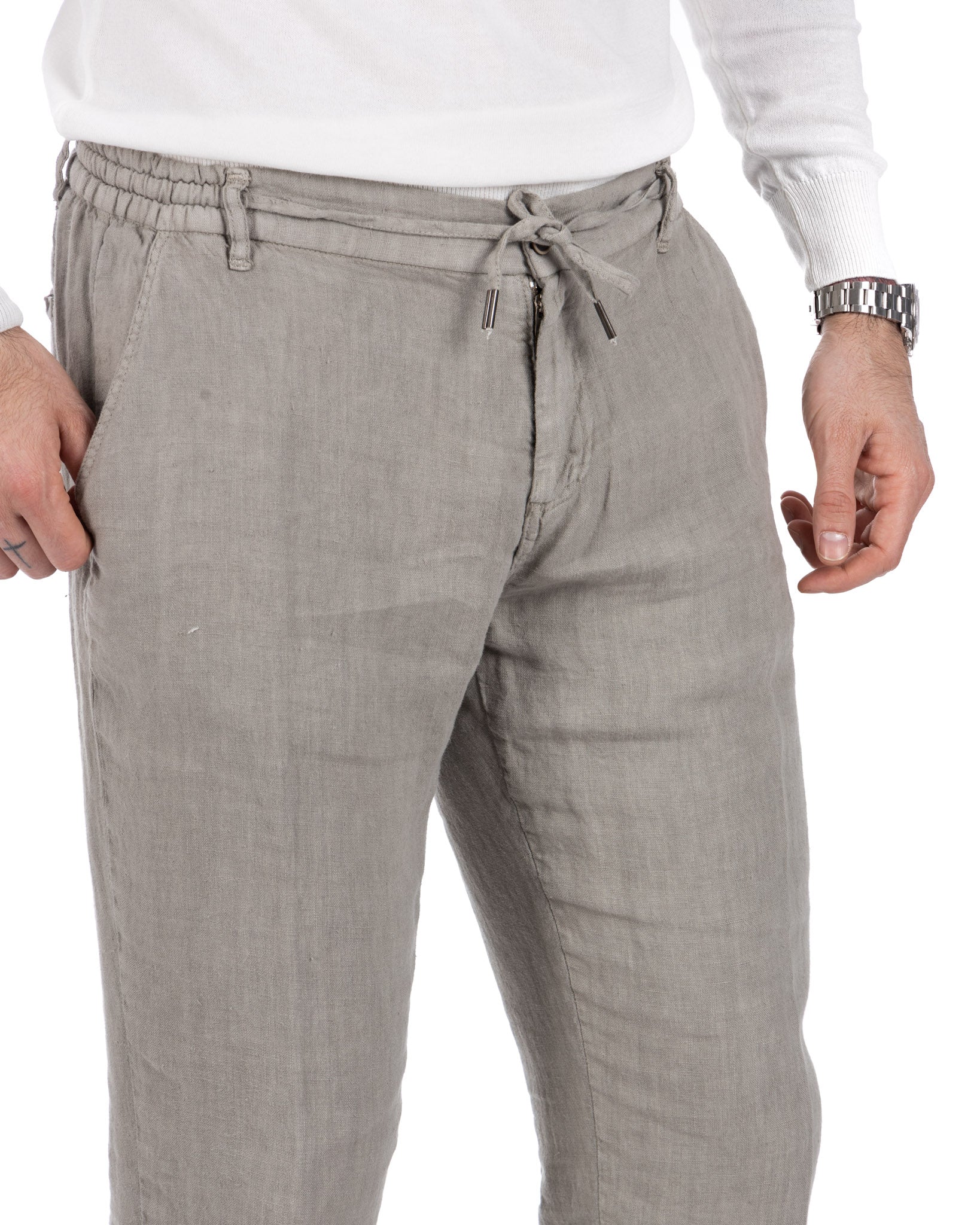 Gustave - pure linen twine trousers
