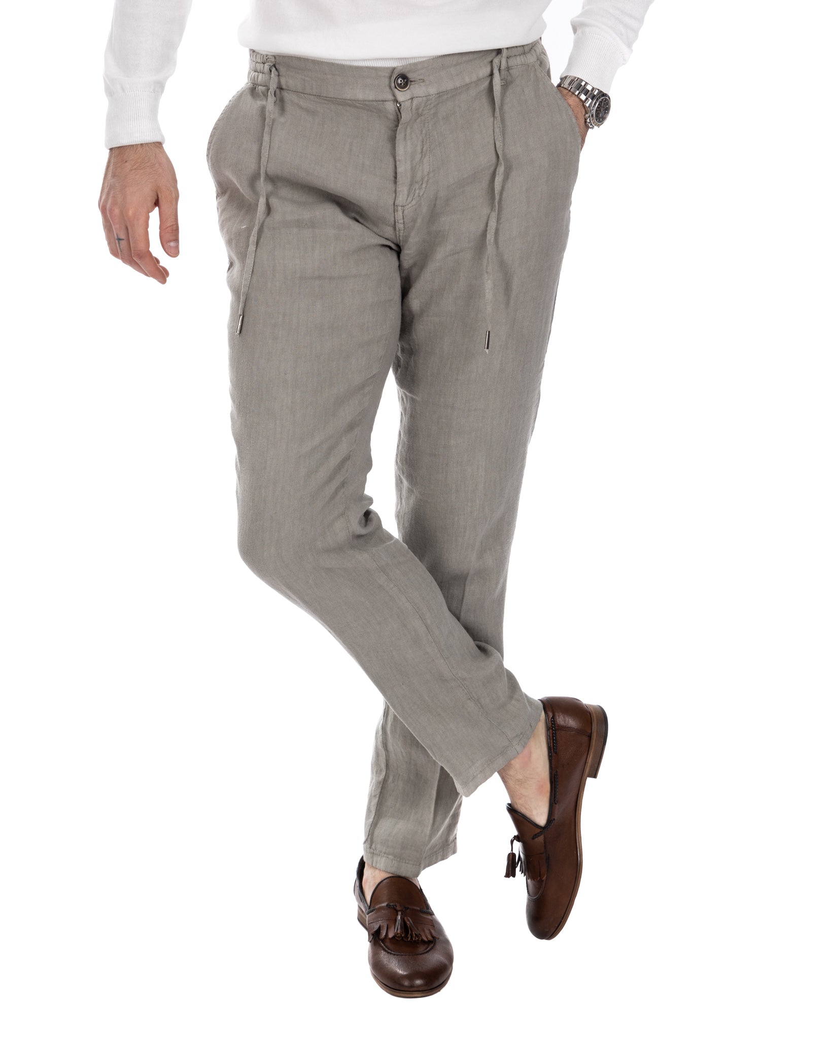 Gustave - pure linen twine trousers