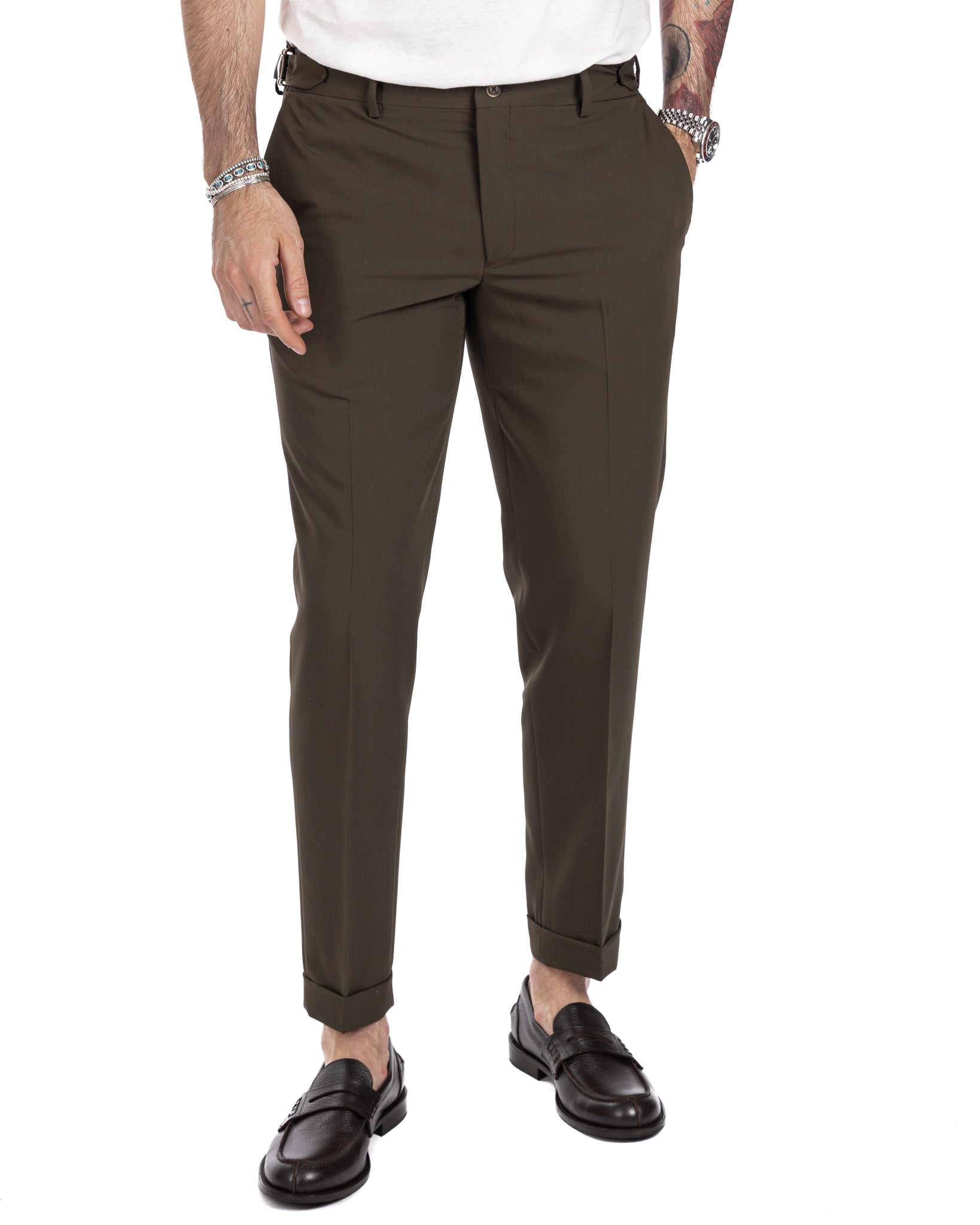 Trani - pantalone con fibbie militare