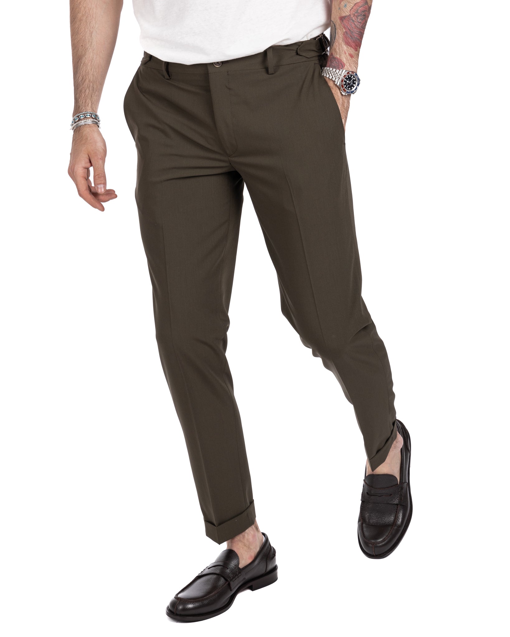 Trani - pantalone con fibbie militare