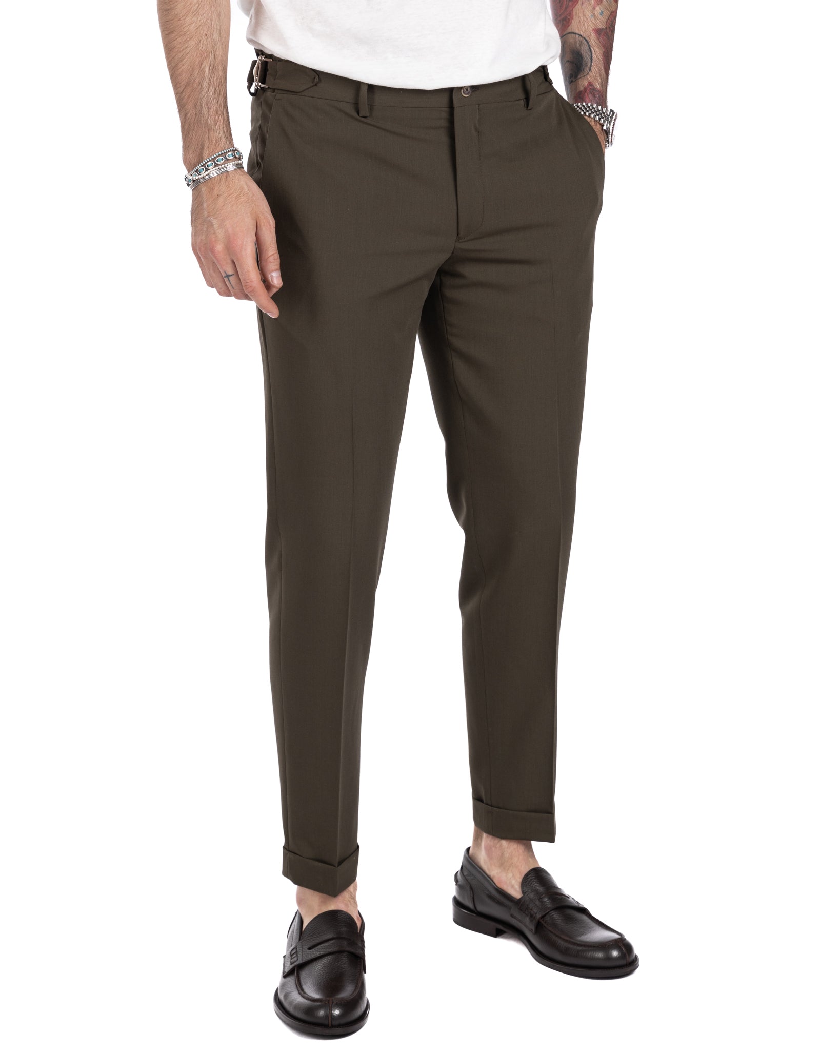 Trani - pantalone con fibbie militare