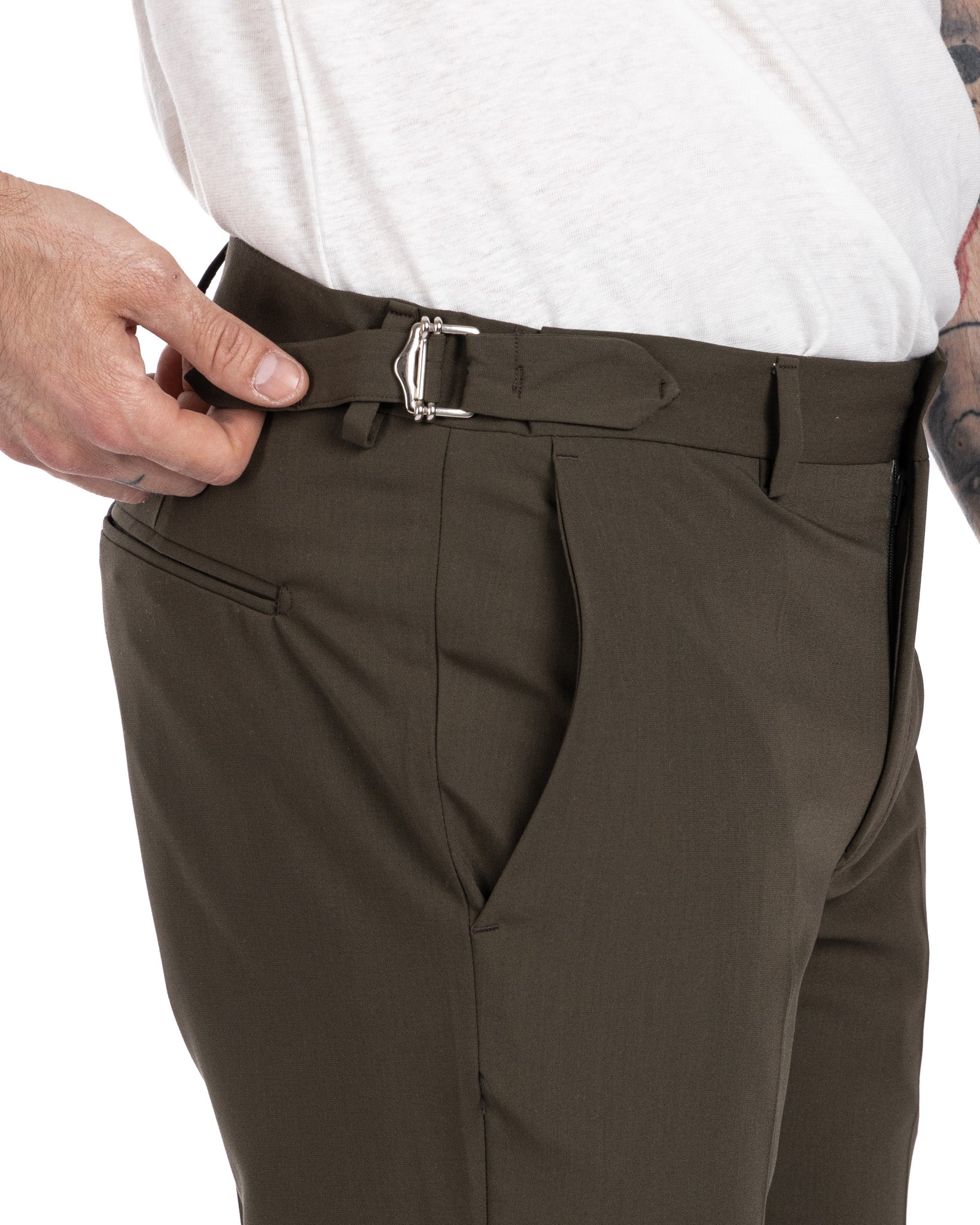 Trani - pantalon militaire à boucles