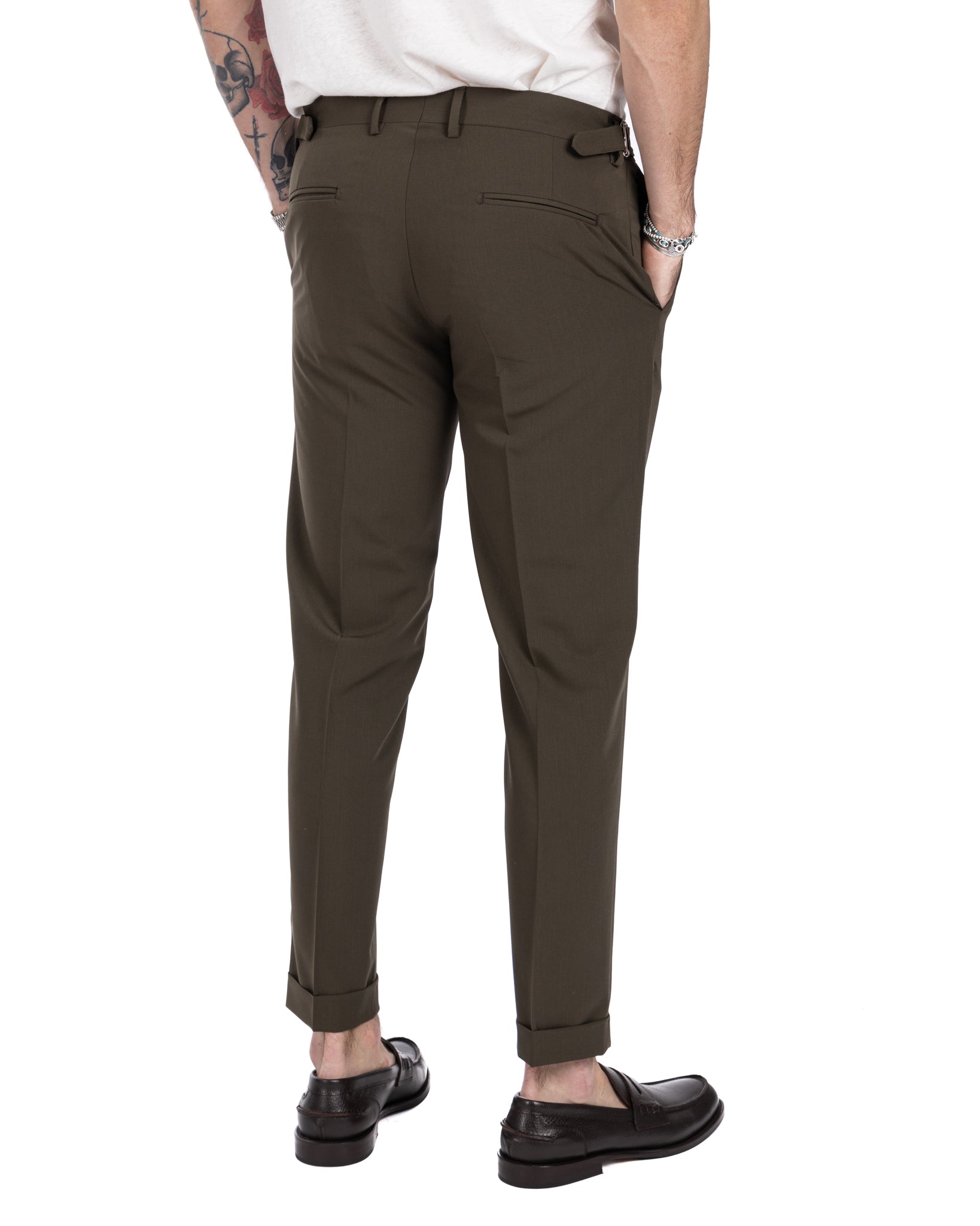 Trani - pantalone con fibbie militare