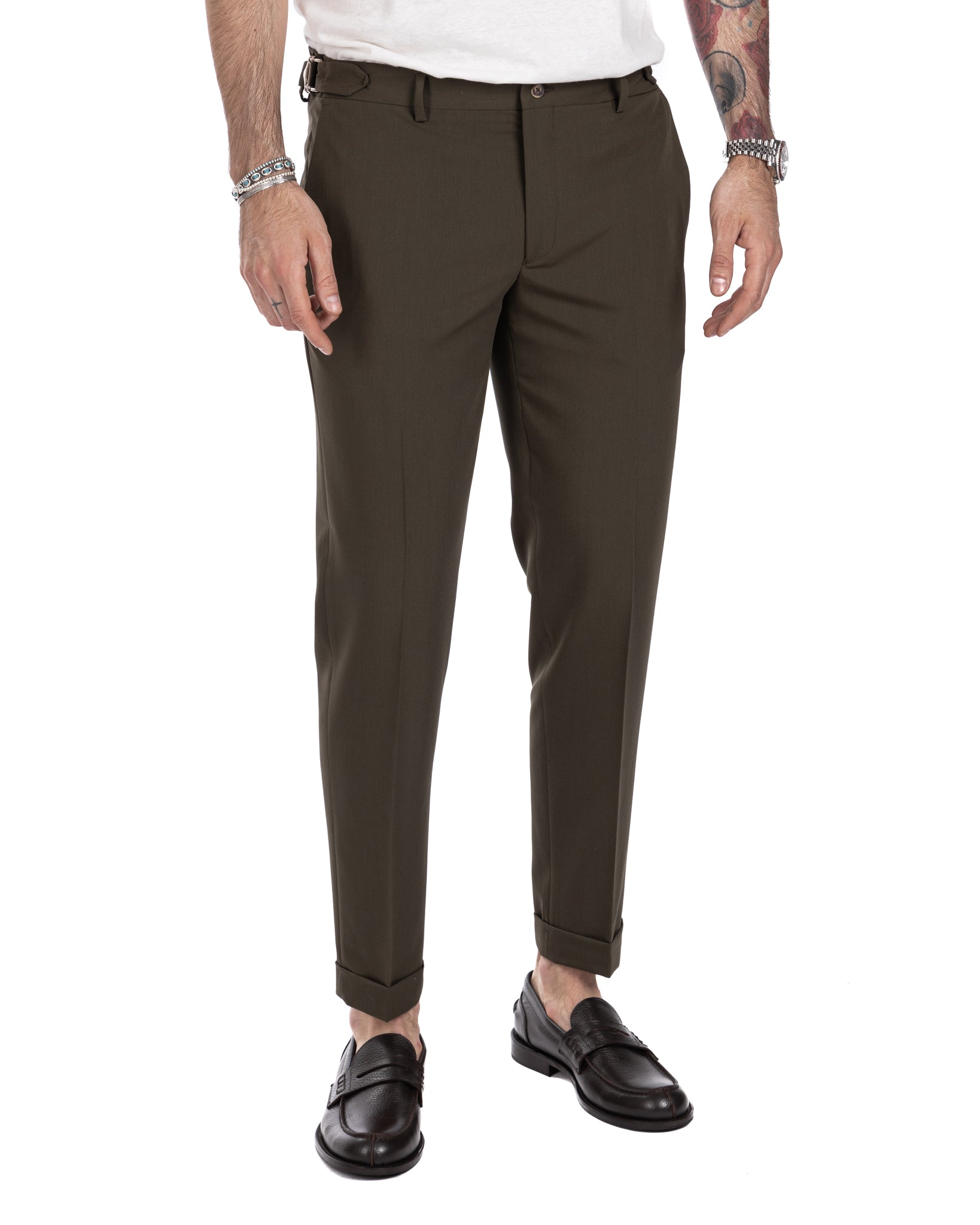 Trani - pantalon militaire à boucles