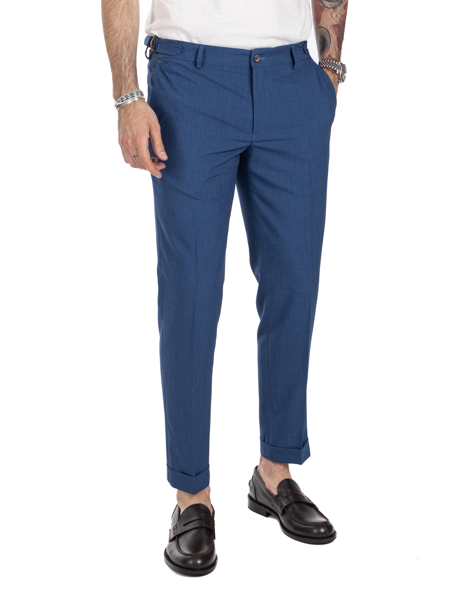 Trani - pantalone con fibbie denim