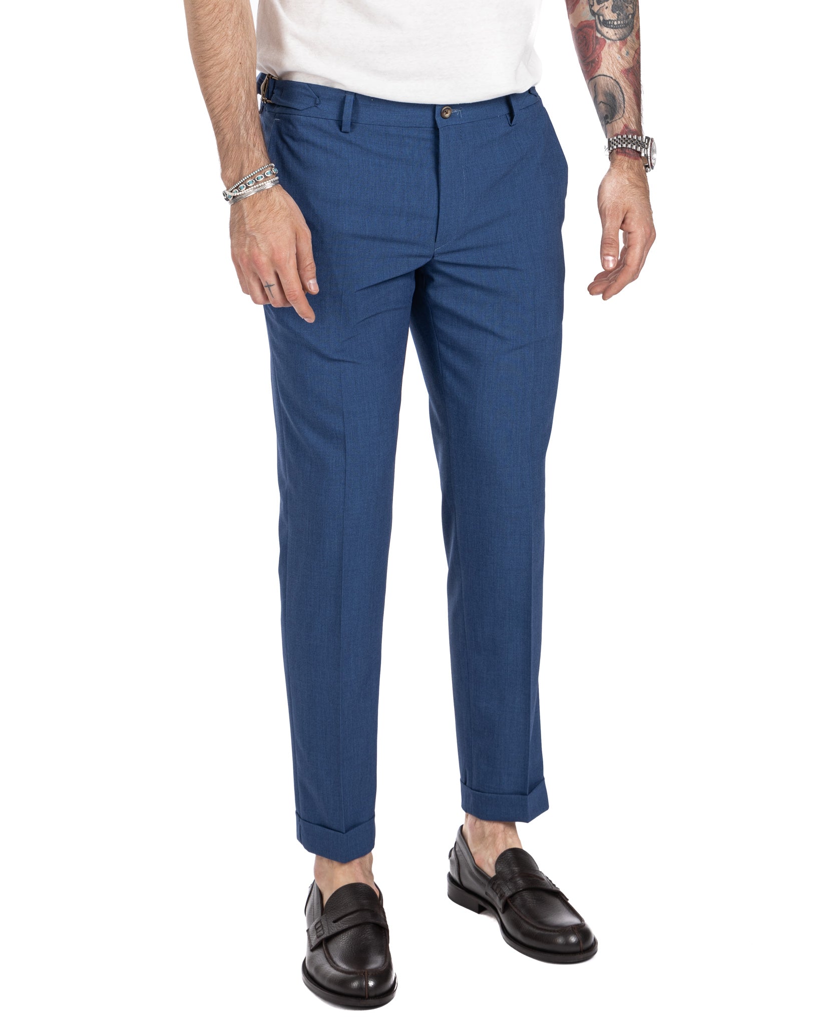 Trani - pantalone con fibbie denim