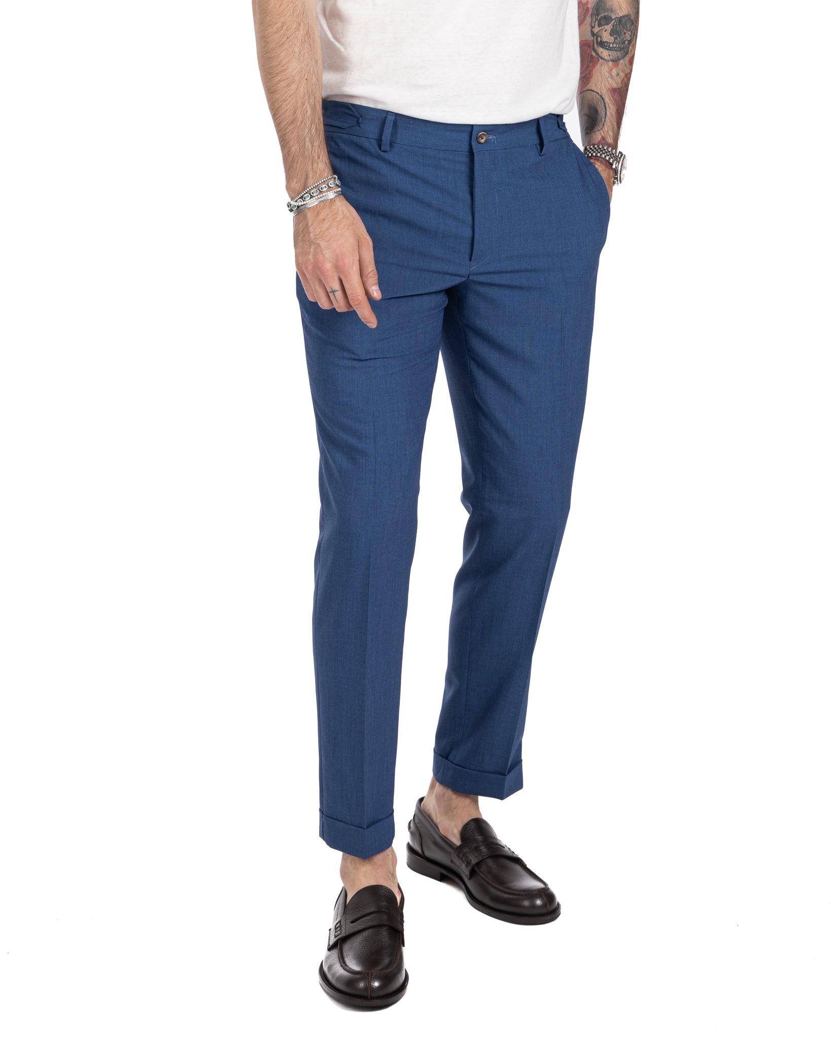 Trani - pantalone con fibbie denim