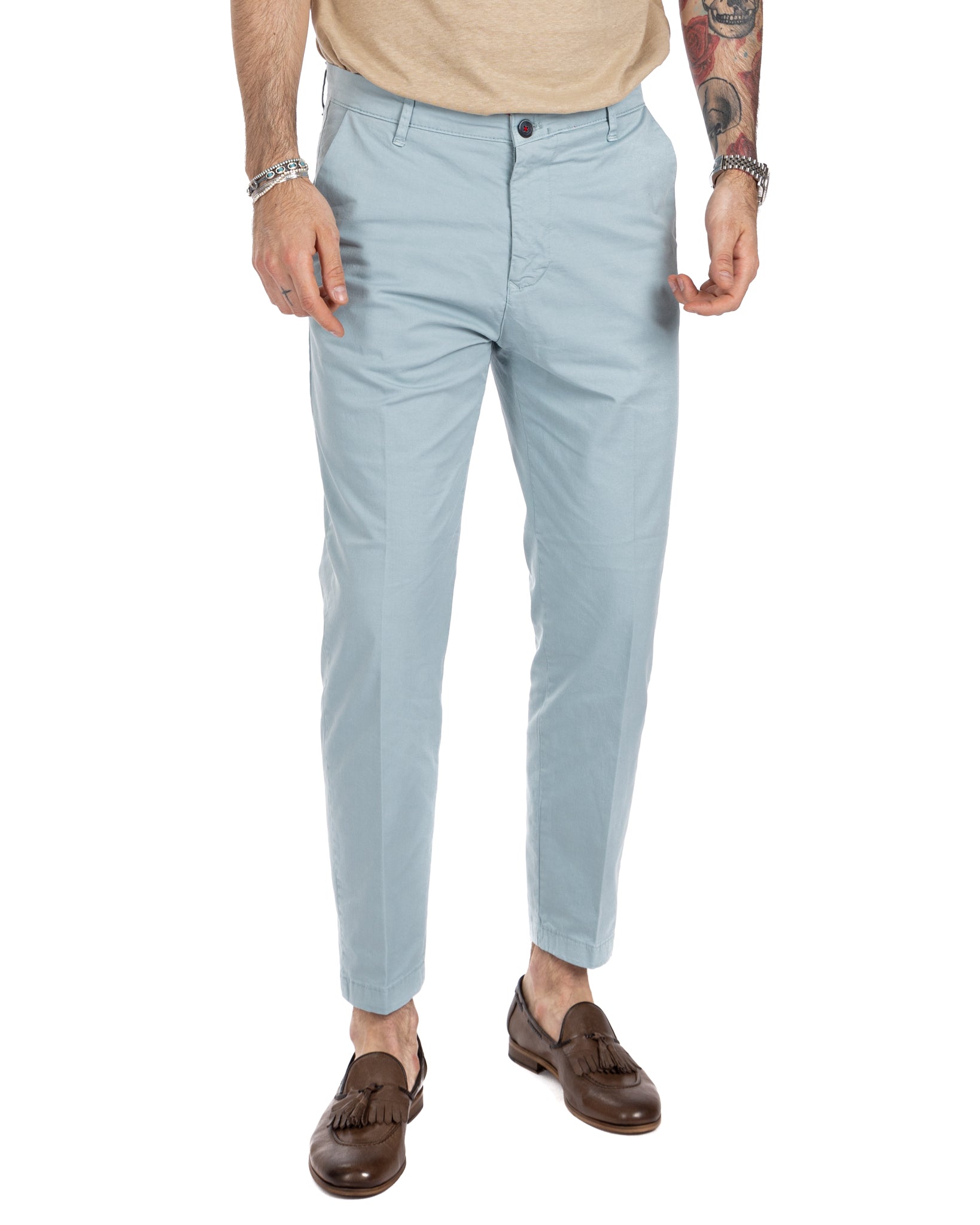 Lauren - light blue capri trousers