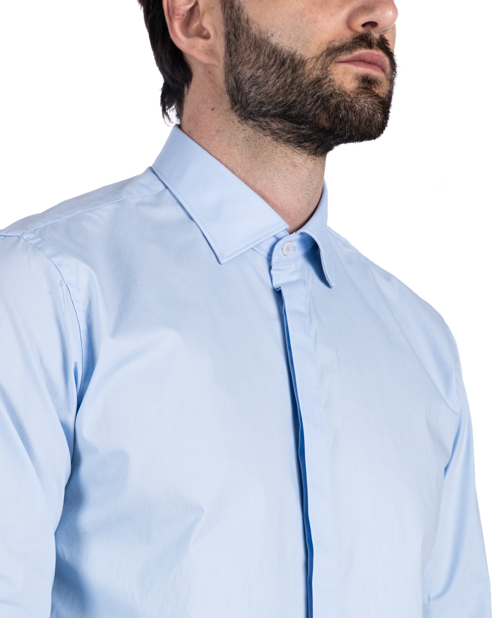 Camicia - basic classica azzurra in cotone