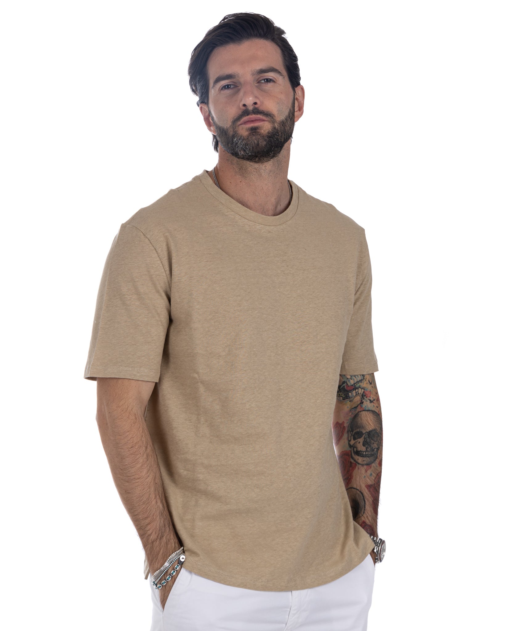 Favignana - t-shirt in lino beige