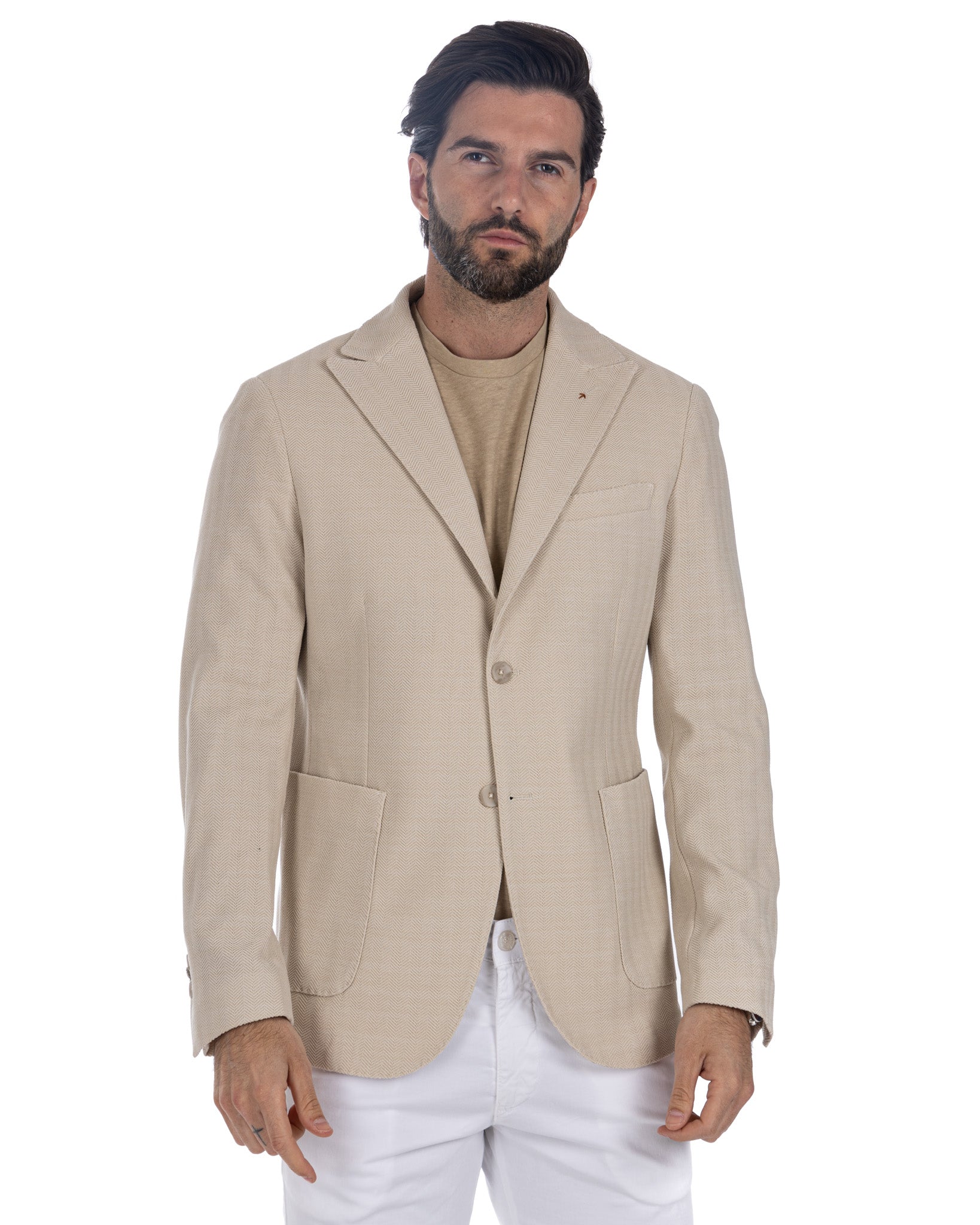 Noto - giacca monopetto solaro beige