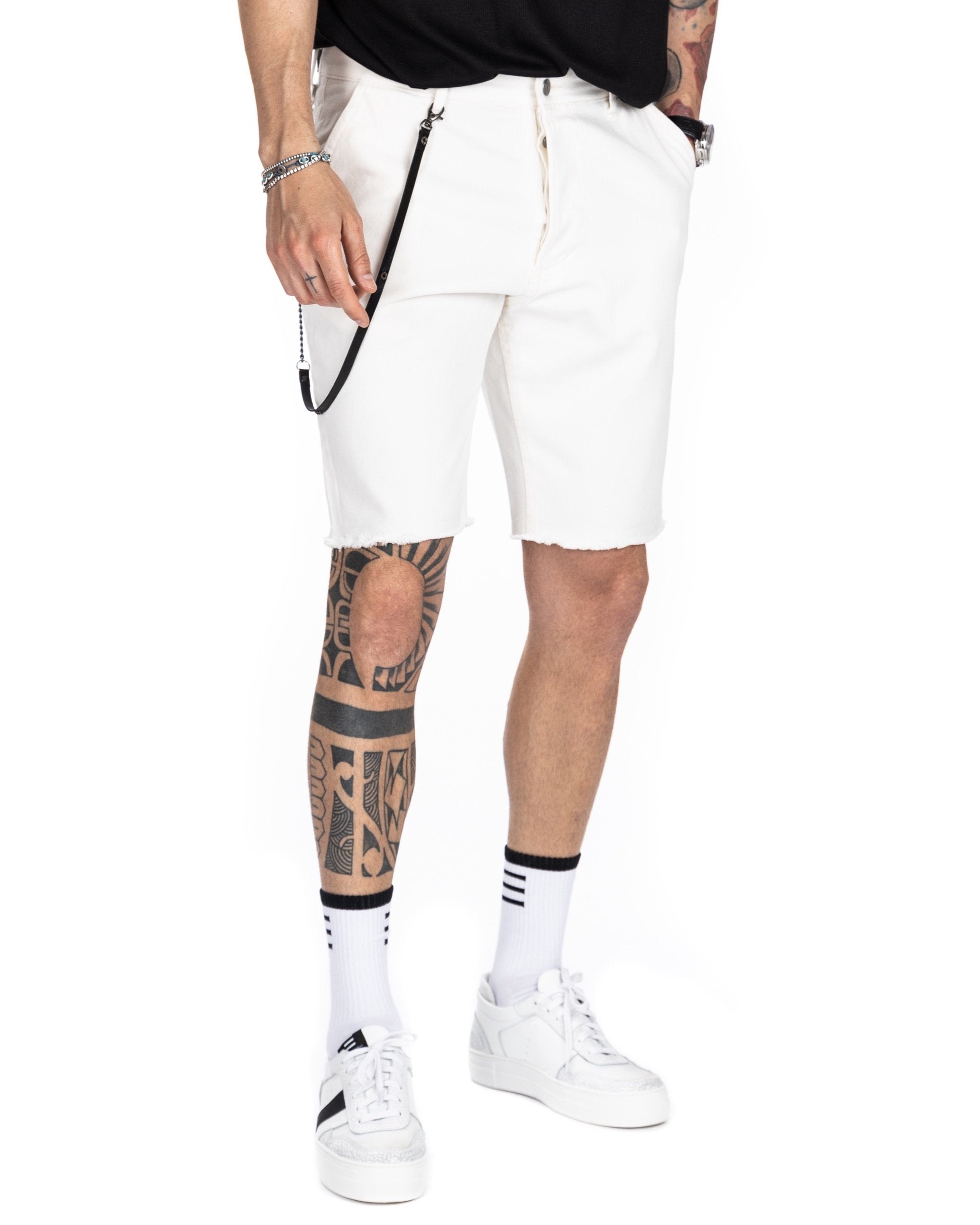 BULL - JEANS BERMUDA BLANCO