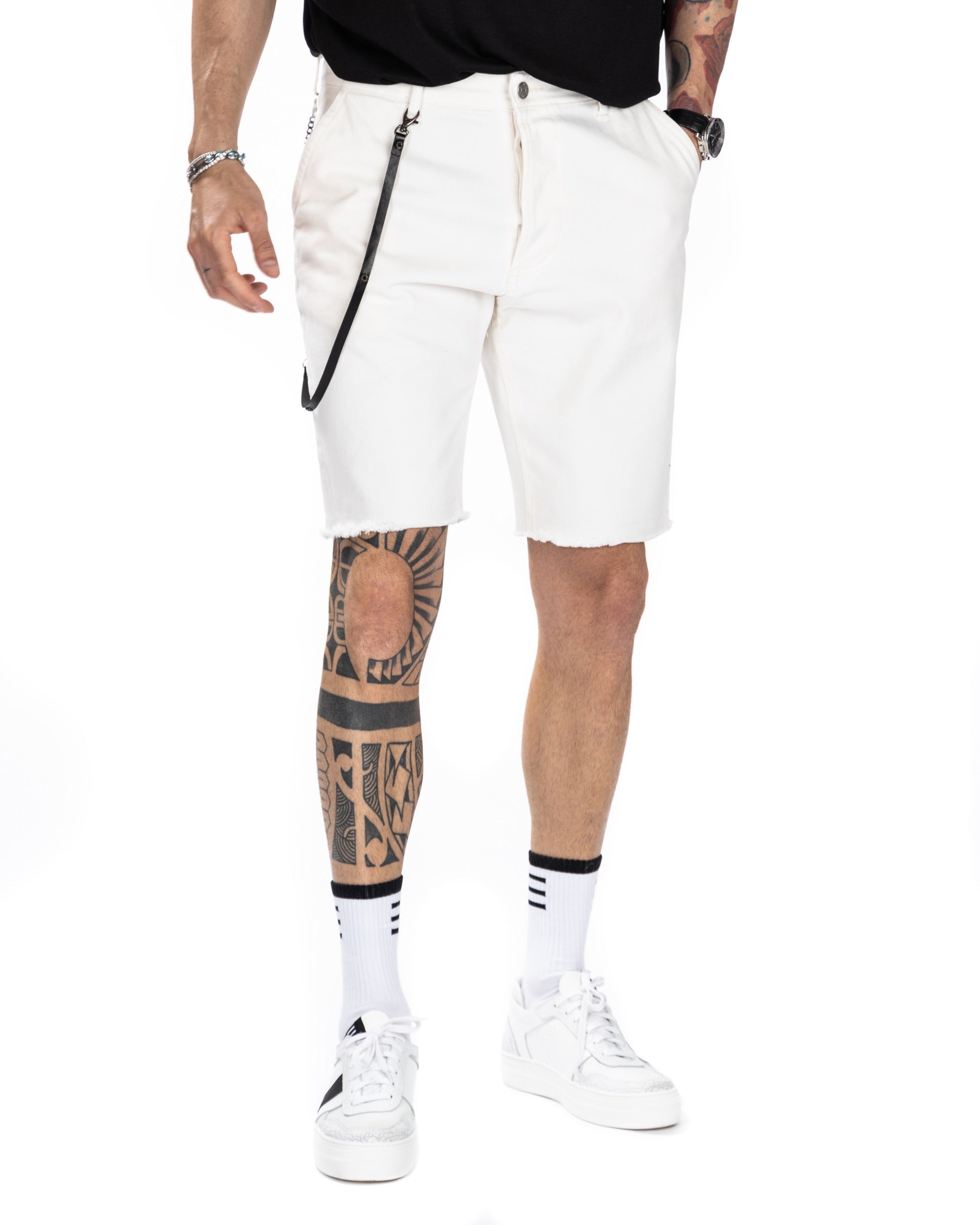 BULL - BERMUDA JEANS BIANCO