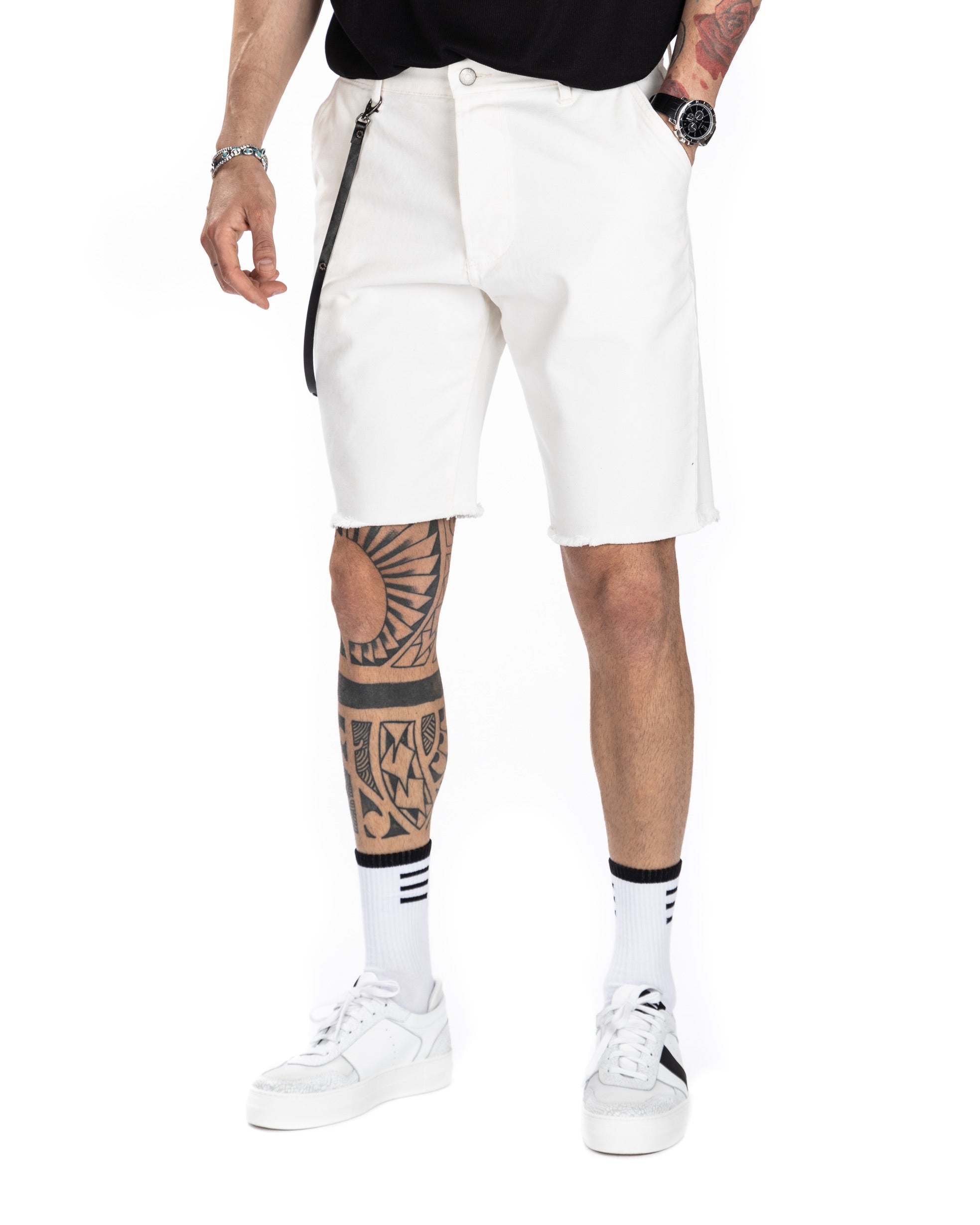 BULL - JEANS BERMUDA BLANCO